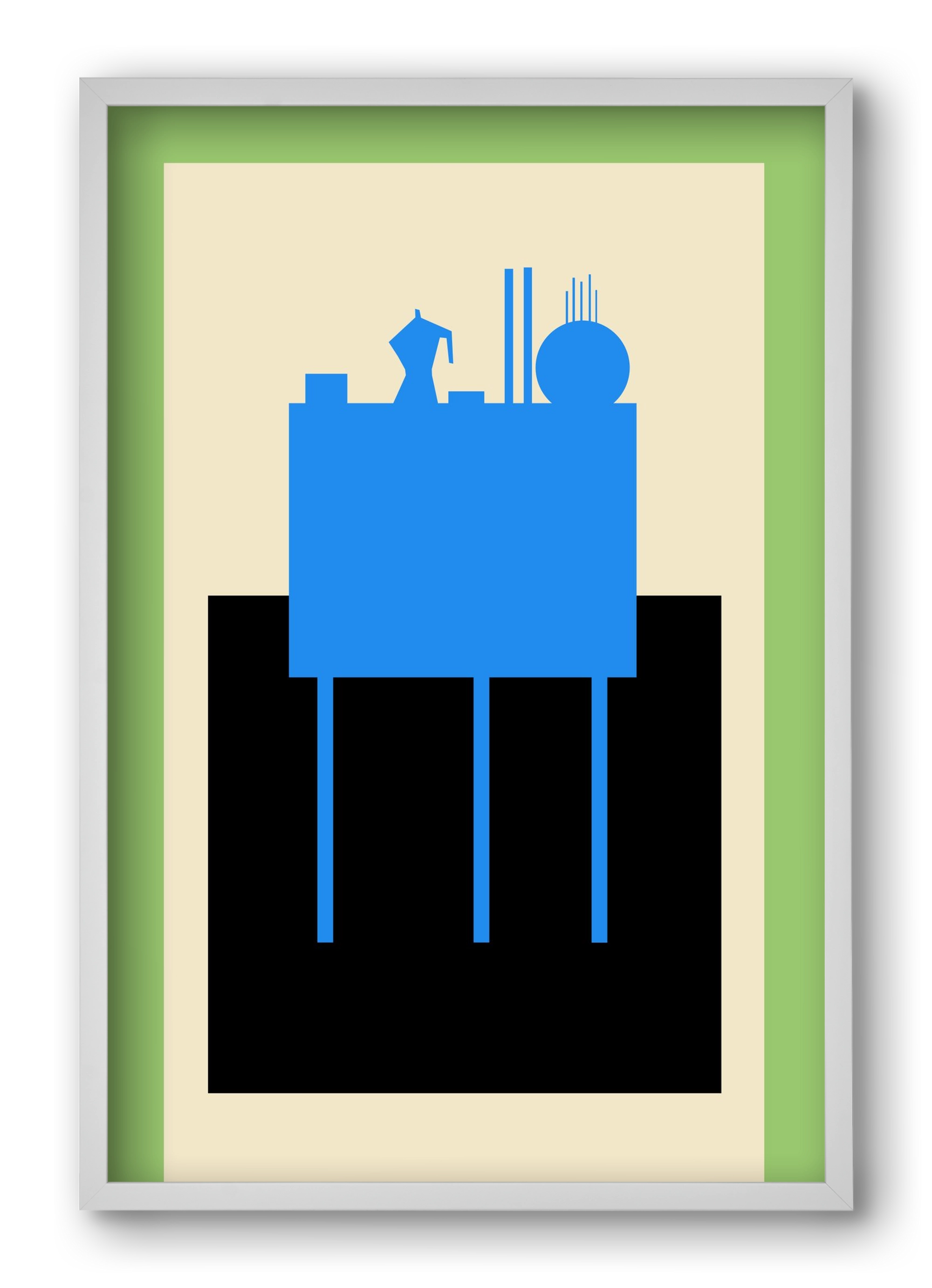 BLUE STILL LIFE, 40x60 cm (40x60 cm), Fehér keret