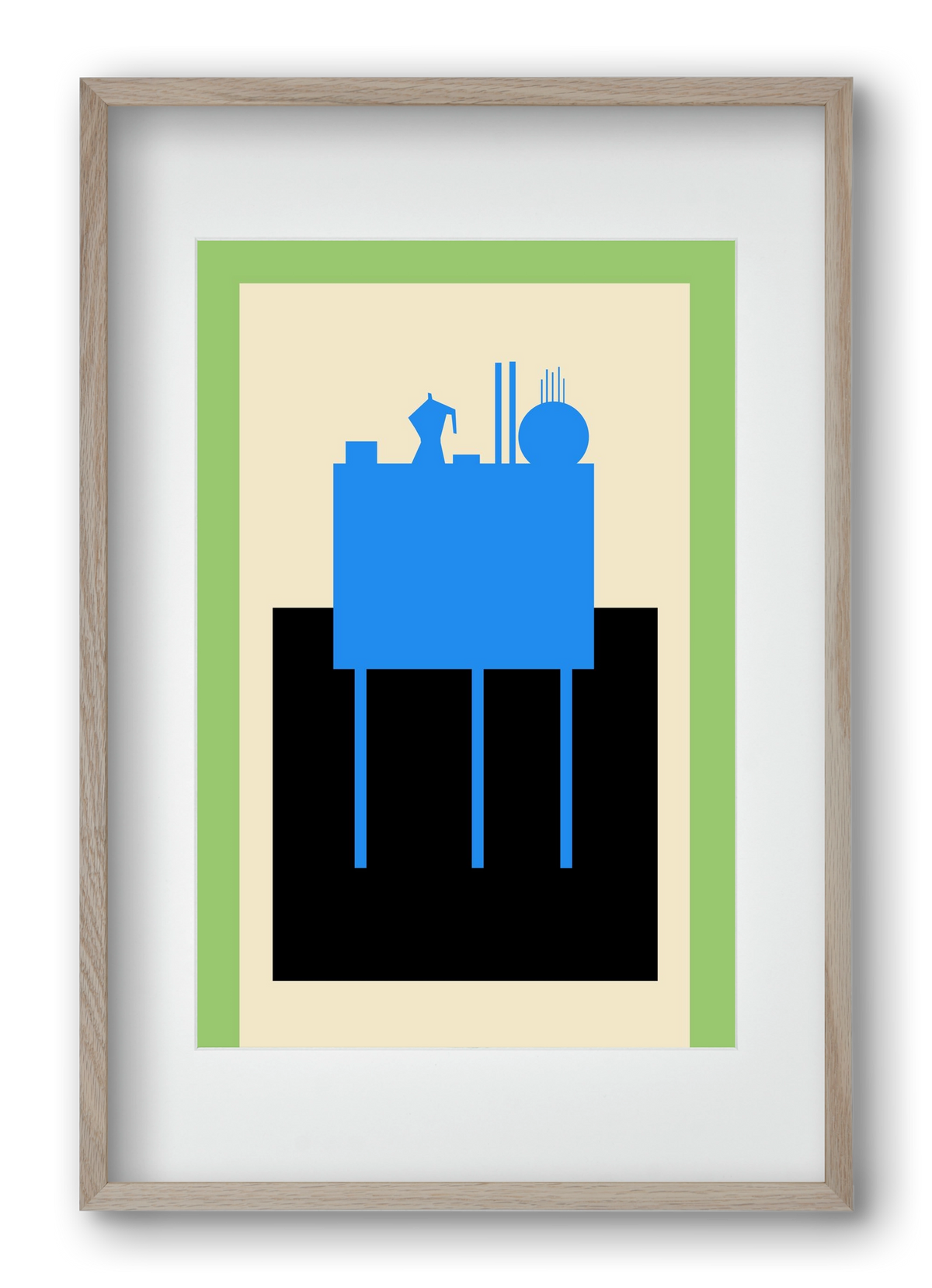 BLUE STILL LIFE, 40x60 cm (30x45 cm), Tölgy keret, paszpartuval