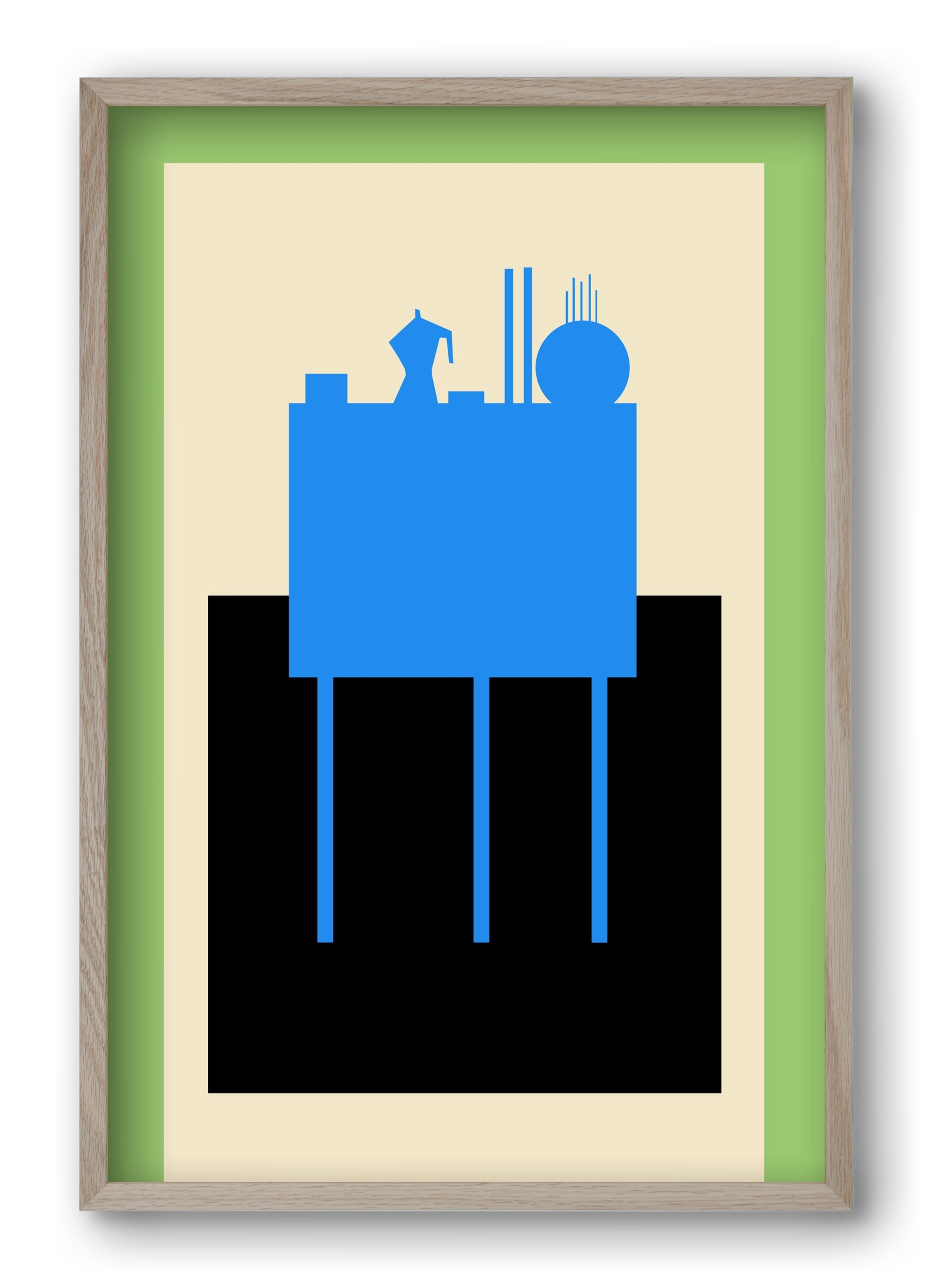 BLUE STILL LIFE, 40x60 cm (40x60 cm), Tölgy keret