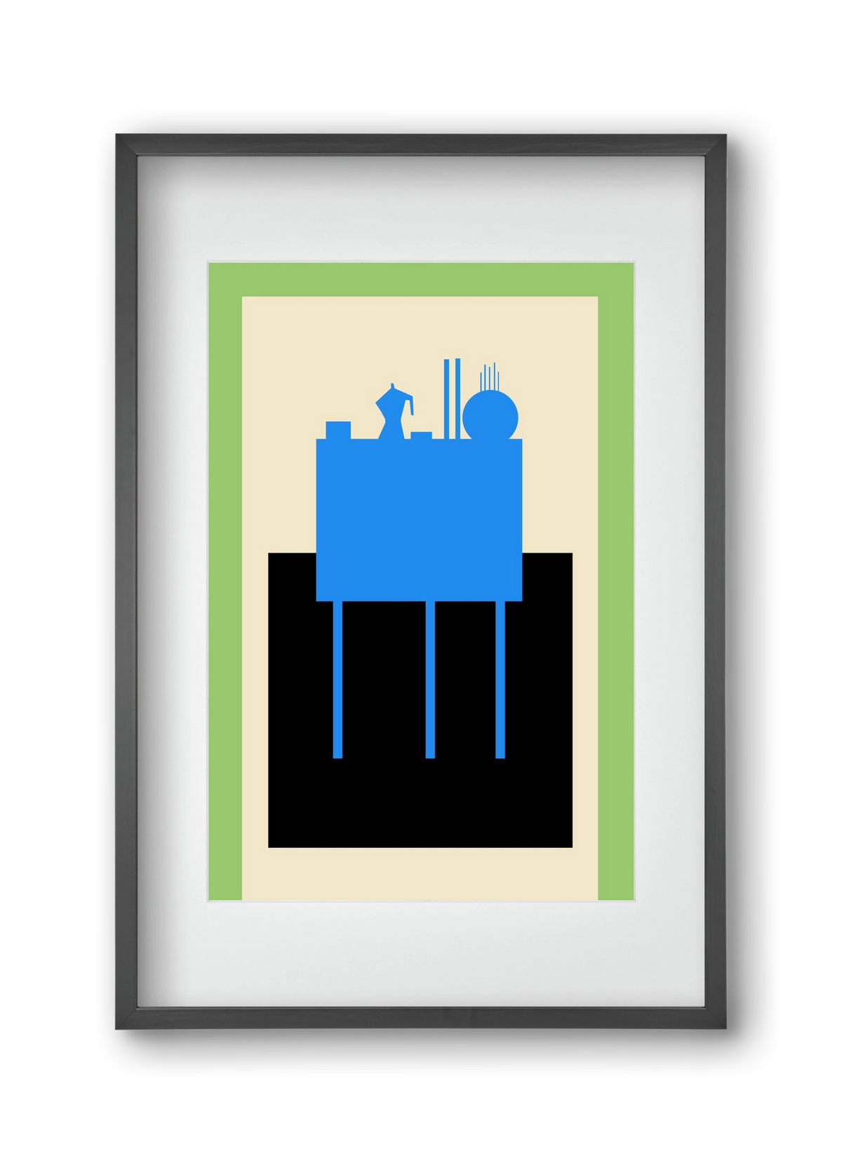 BLUE STILL LIFE, 30x45 cm (20x30 cm), Fekete keret, paszpartuval