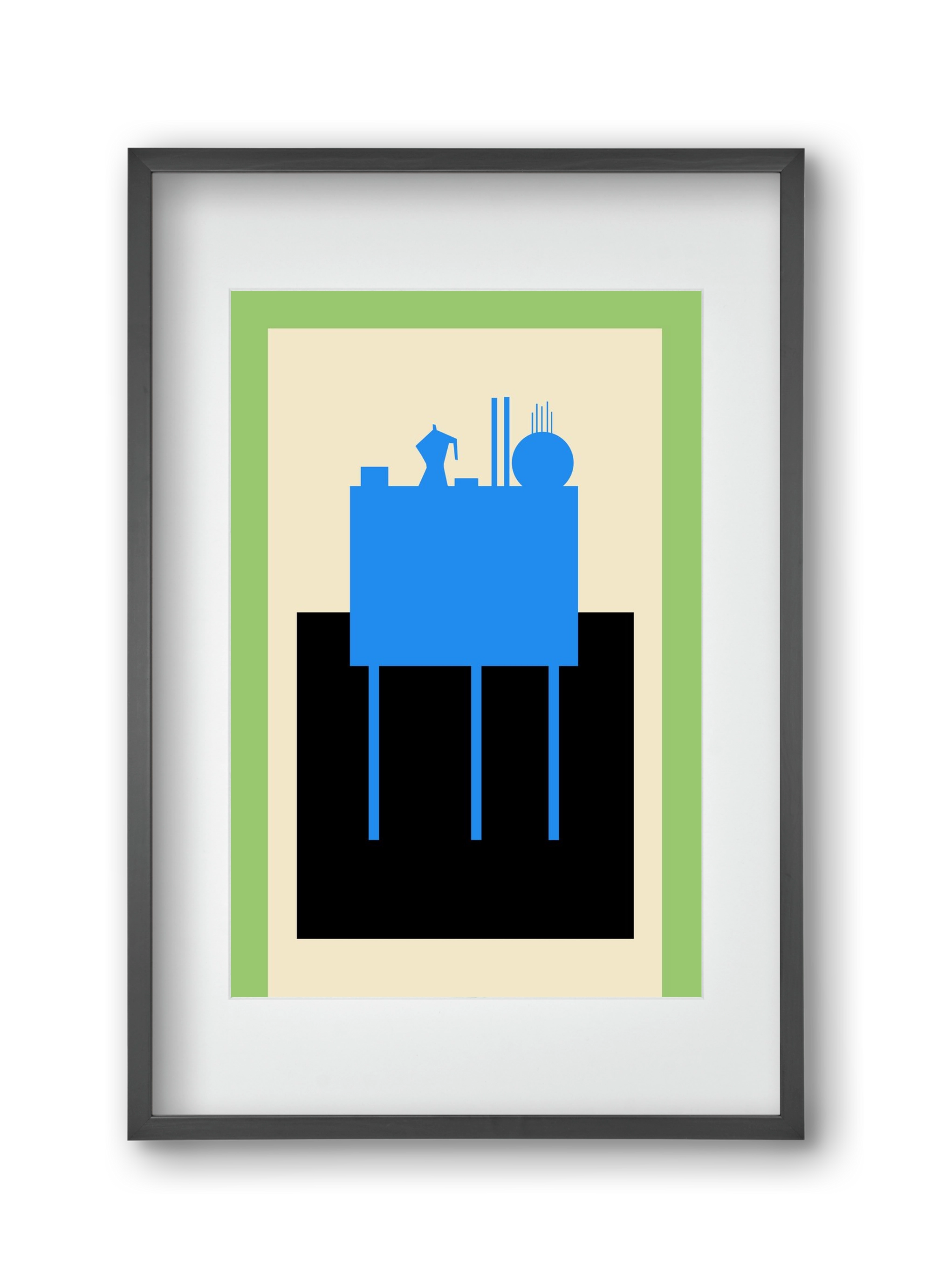 BLUE STILL LIFE, 30x45 cm (20x30 cm), Fekete keret, paszpartuval