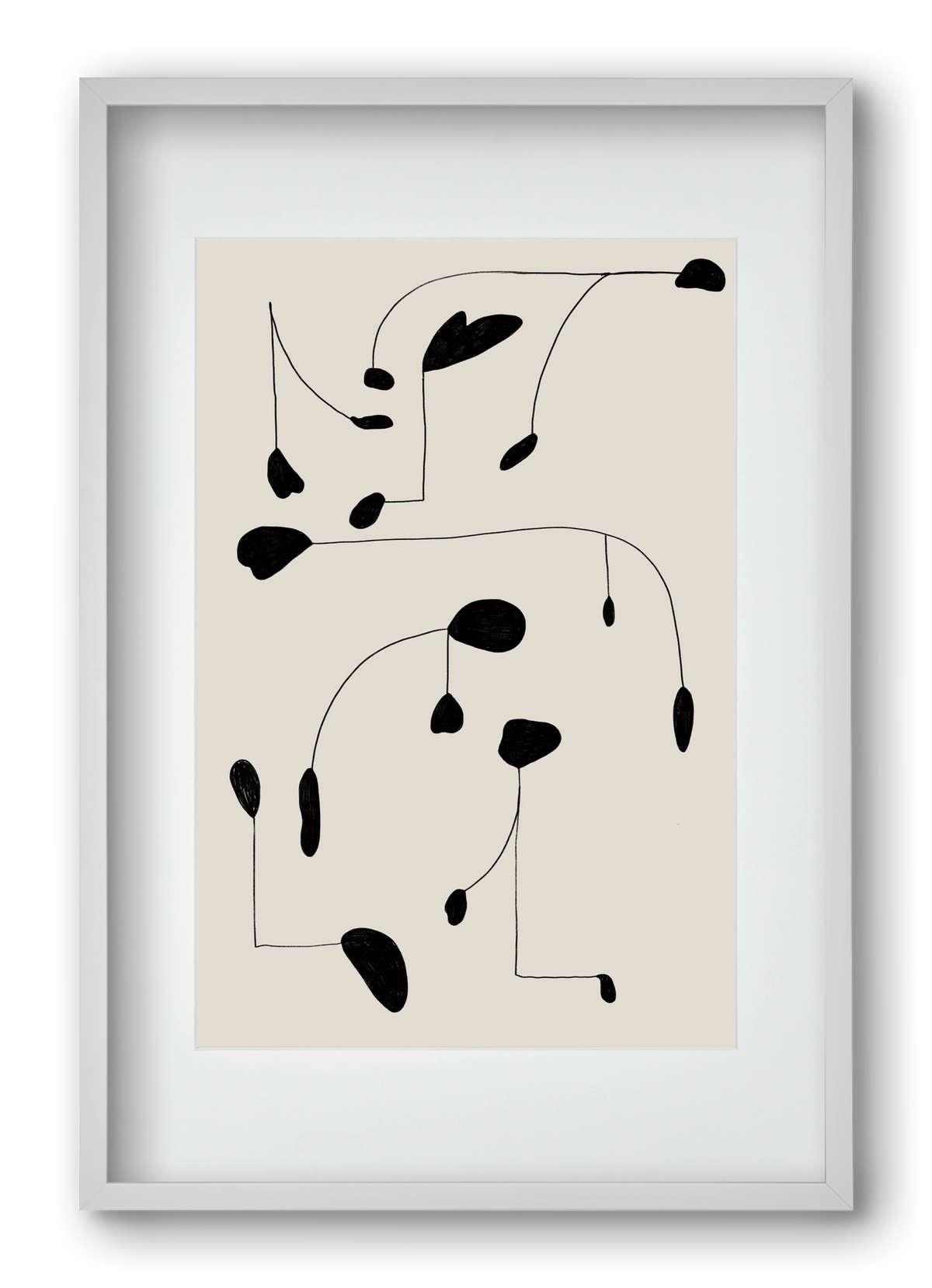 Mobile, 40x60 cm (30x45 cm), Fehér keret, paszpartuval