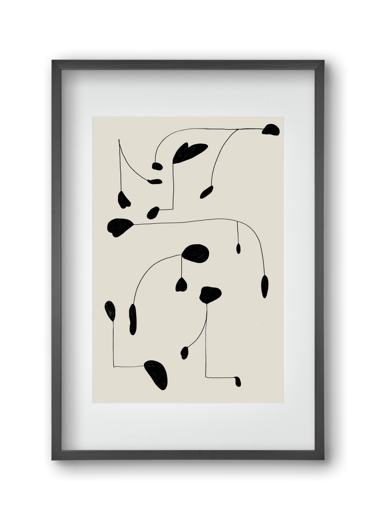 Mobile, 30x45 cm (20x30 cm), Fekete keret, paszpartuval