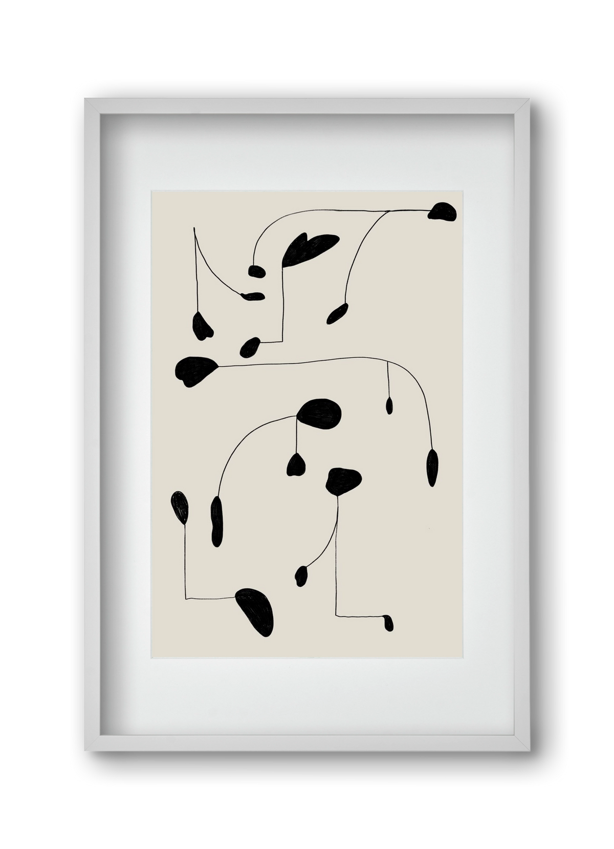 Mobile, 30x45 cm (20x30 cm), Fehér keret, paszpartuval