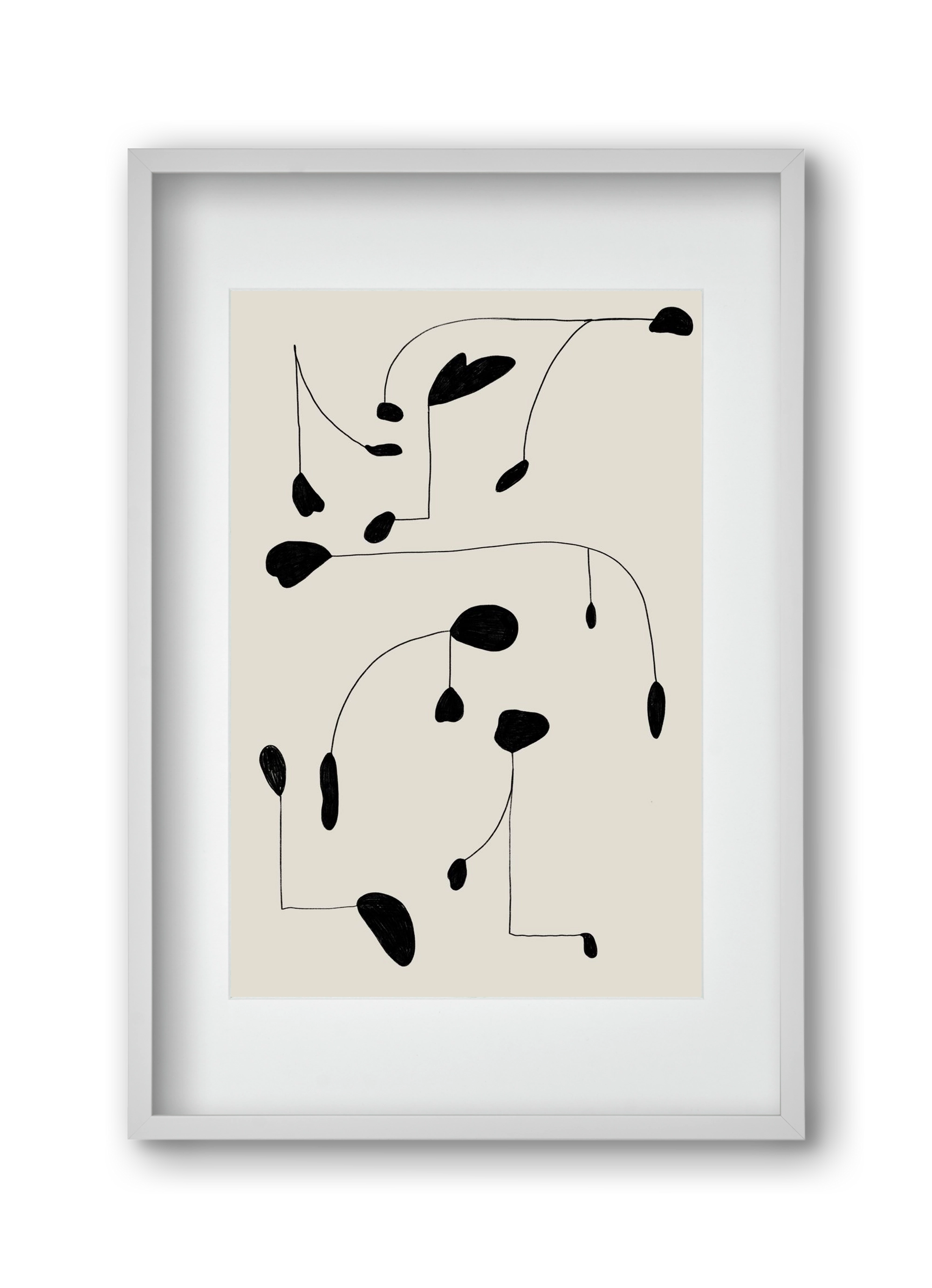 Mobile, 30x45 cm (20x30 cm), Fehér keret, paszpartuval