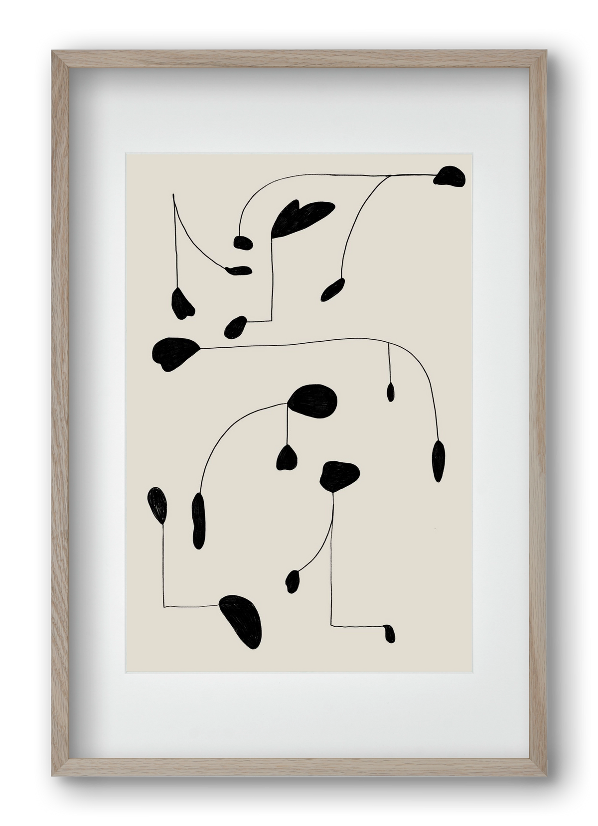 Mobile, 40x60 cm (30x45 cm), Tölgy keret, paszpartuval