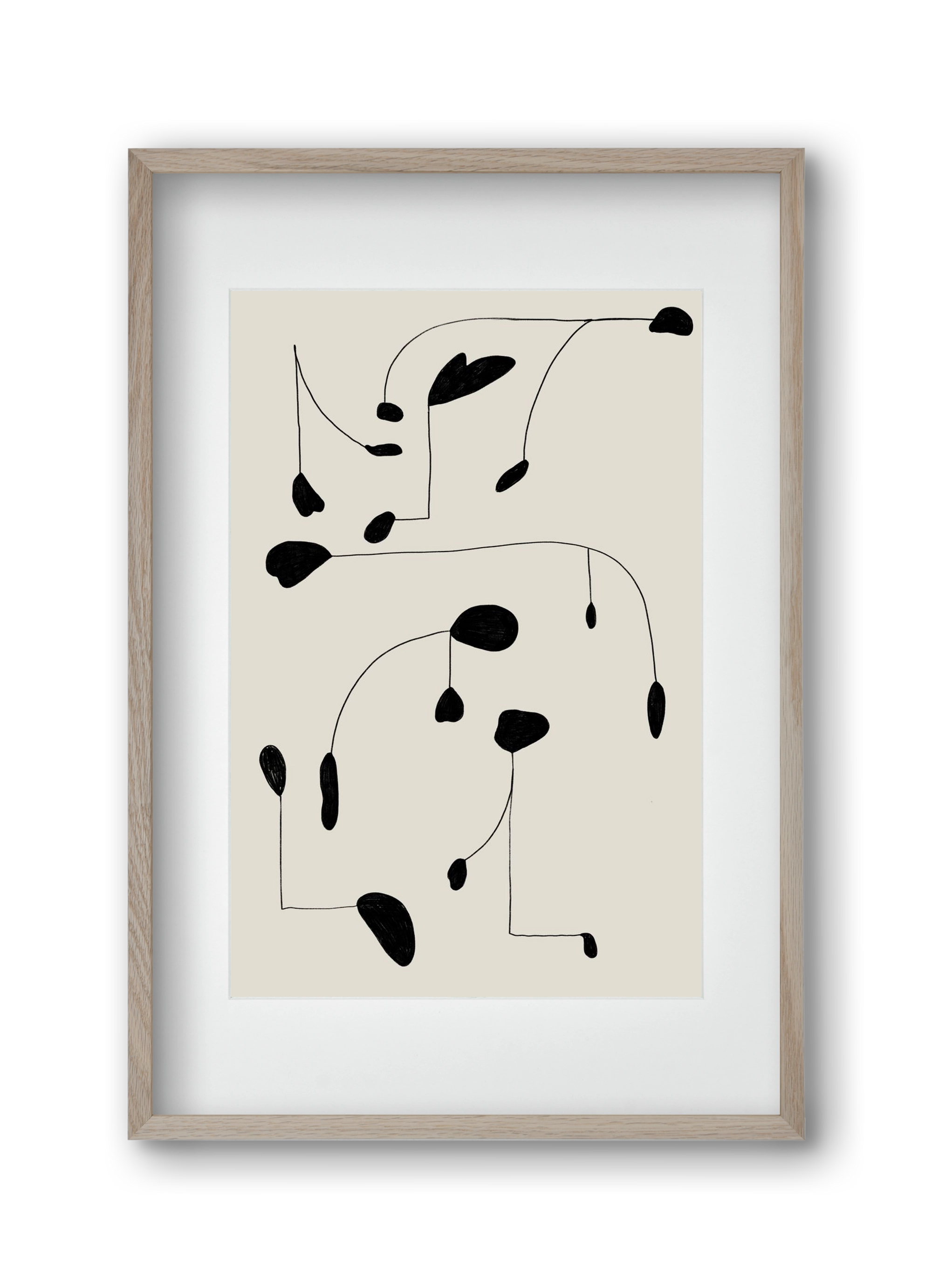 Mobile, 30x45 cm (20x30 cm), Tölgy keret, paszpartuval