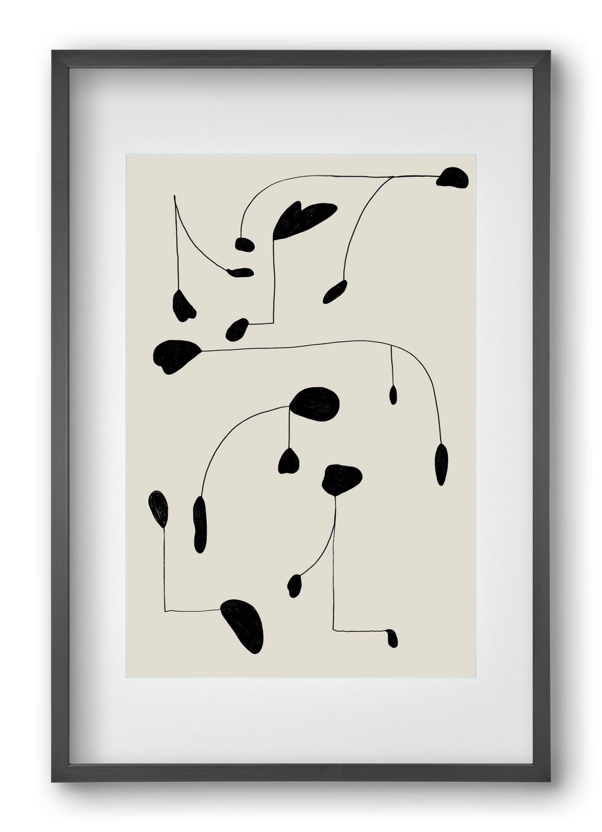 Mobile, 40x60 cm (30x45 cm), Fekete keret, paszpartuval