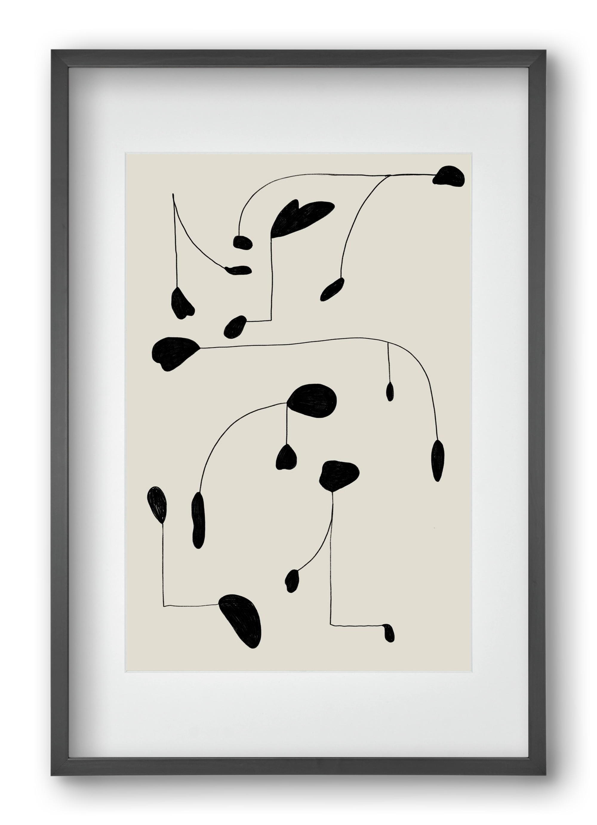 Mobile, 40x60 cm (30x45 cm), Fekete keret, paszpartuval