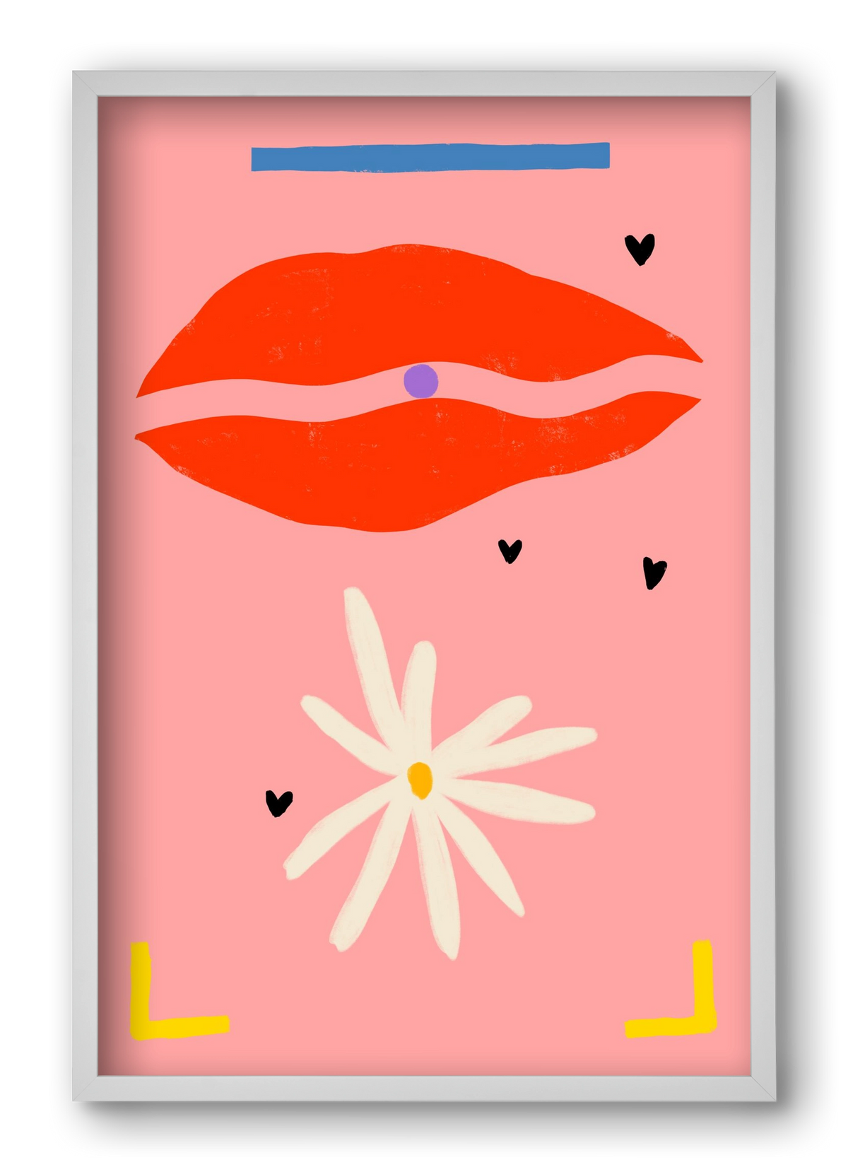 PEARL AND DAISY, 40x60 cm (40x60 cm), Fehér keret