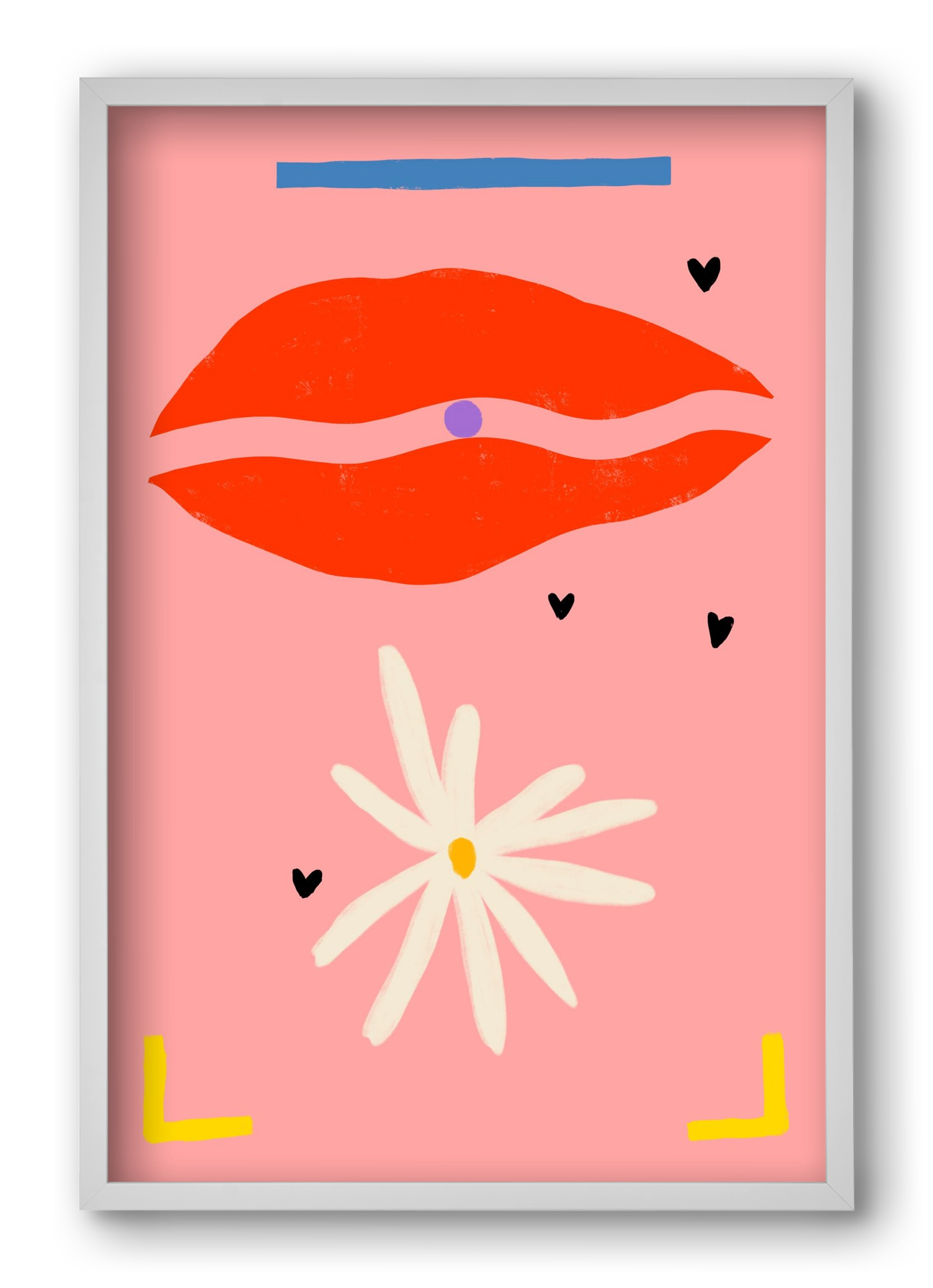 PEARL AND DAISY, 40x60 cm (40x60 cm), Fehér keret