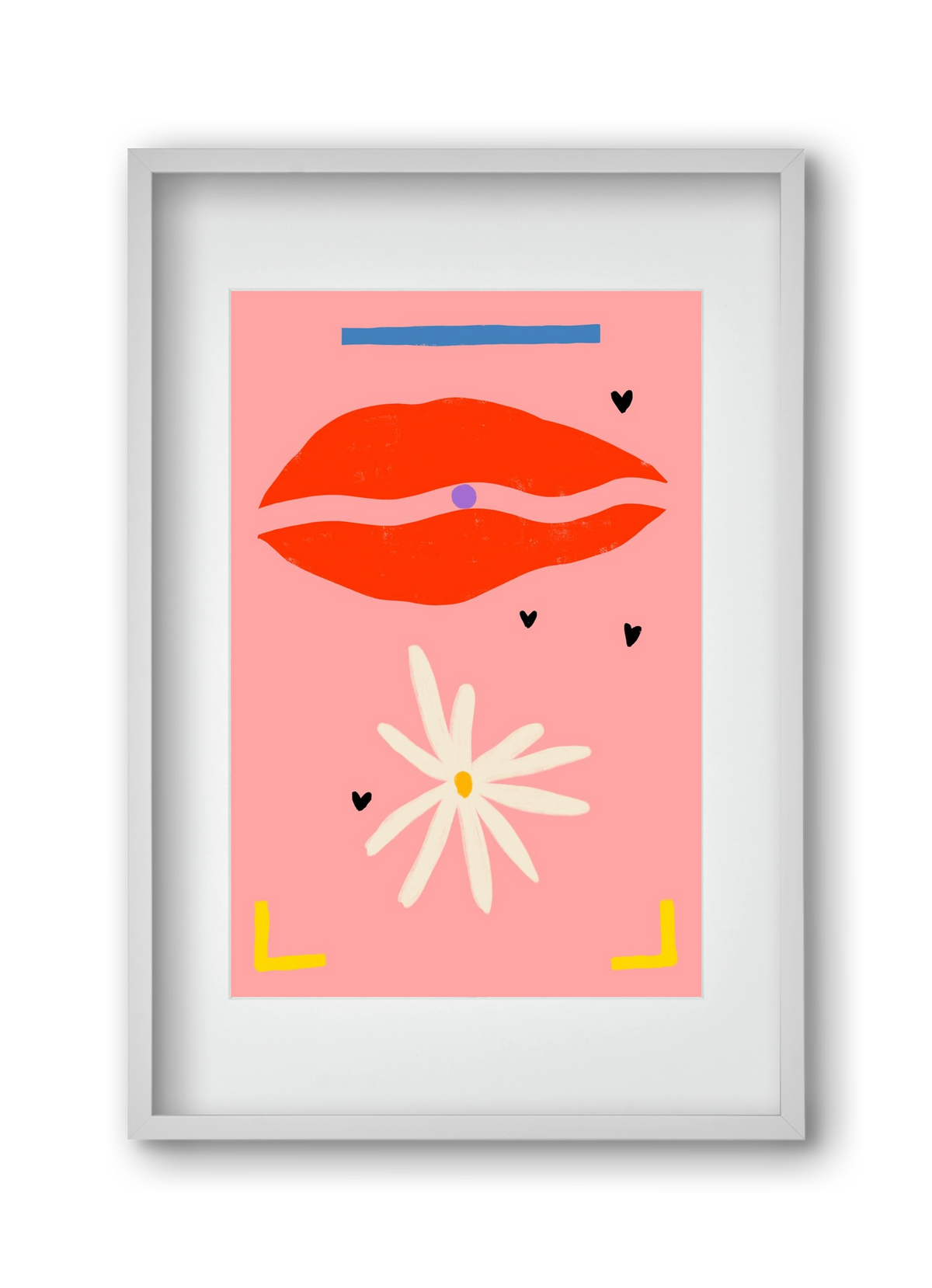 PEARL AND DAISY, 30x45 cm (20x30 cm), Fehér keret, paszpartuval