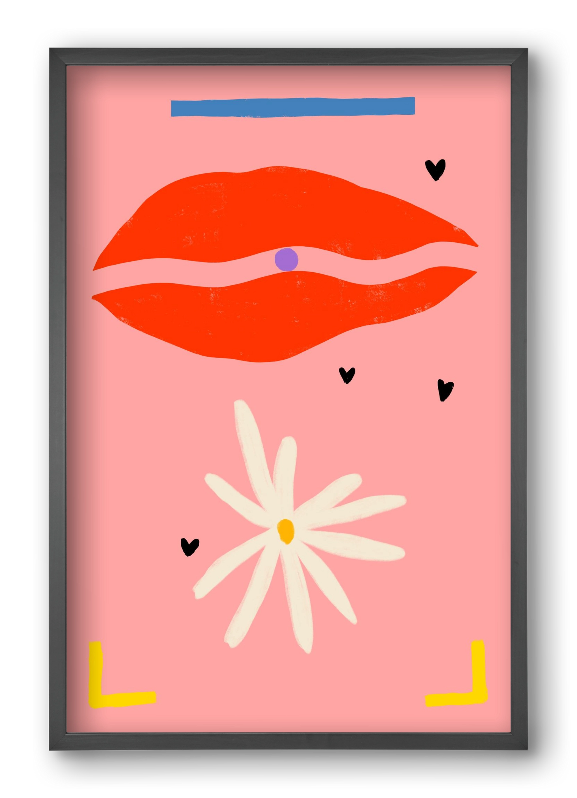 PEARL AND DAISY, 40x60 cm (40x60 cm), Fekete keret