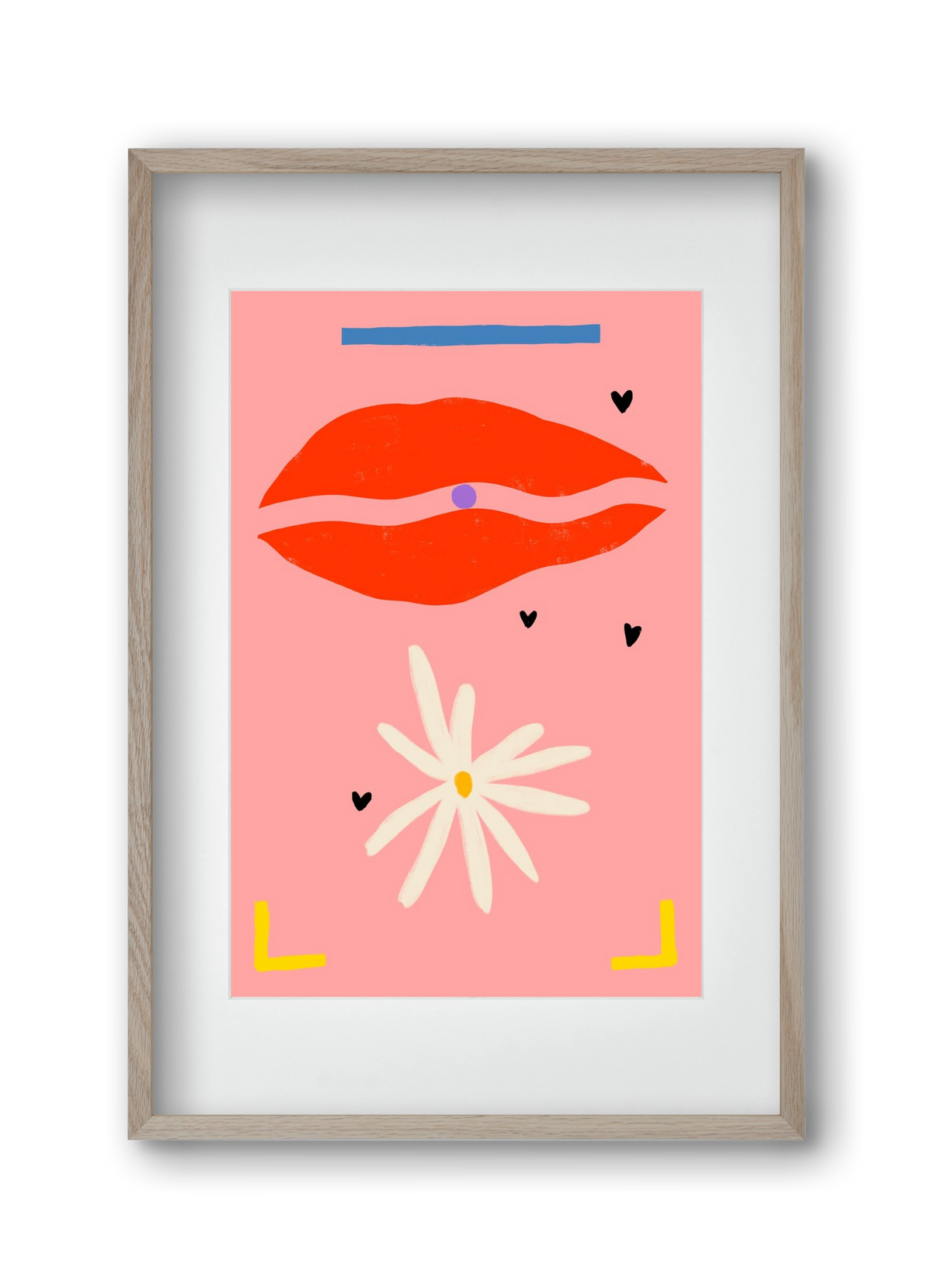 PEARL AND DAISY, 30x45 cm (20x30 cm), Tölgy keret, paszpartuval