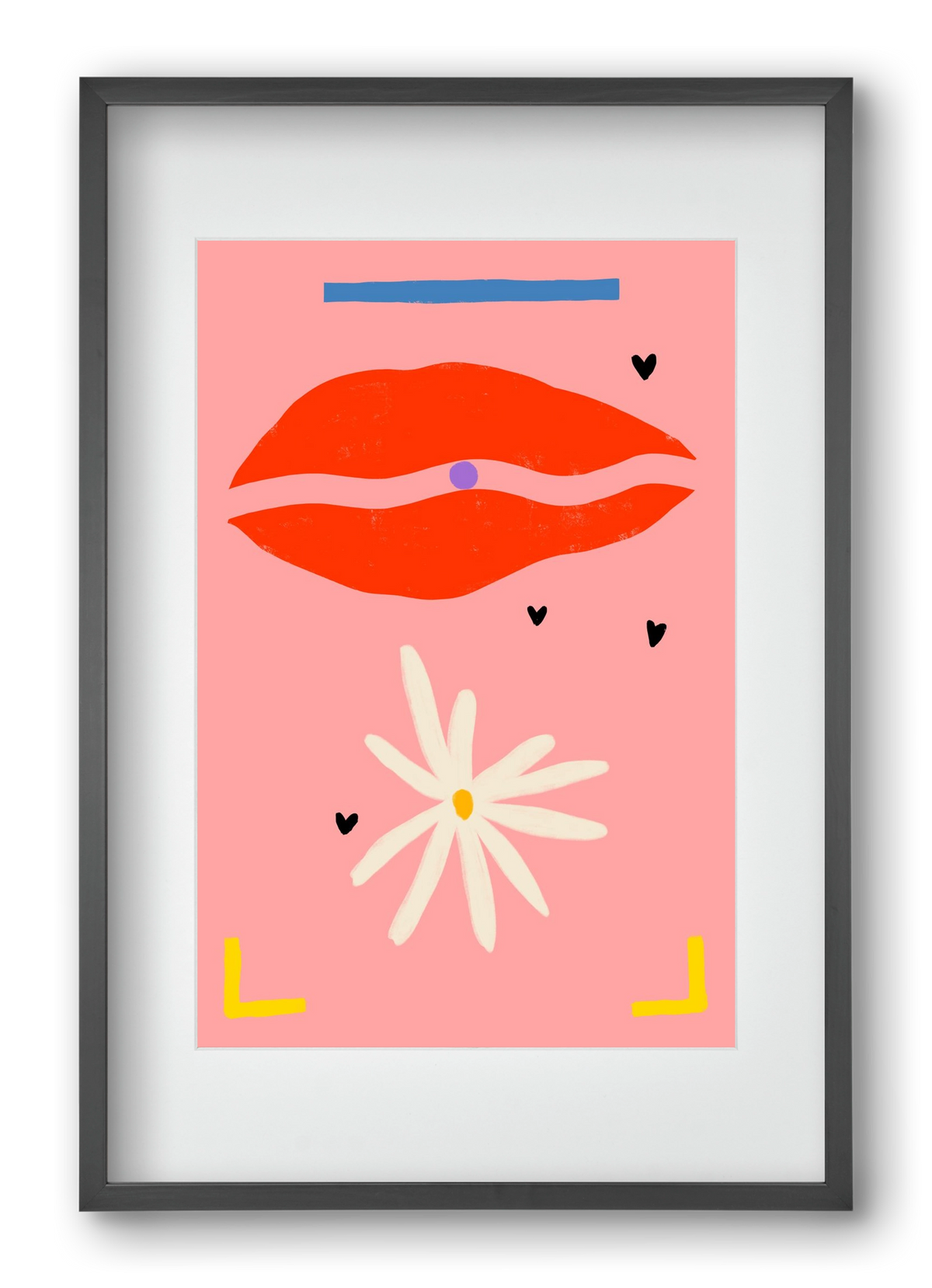 PEARL AND DAISY, 40x60 cm (30x45 cm), Fekete keret, paszpartuval