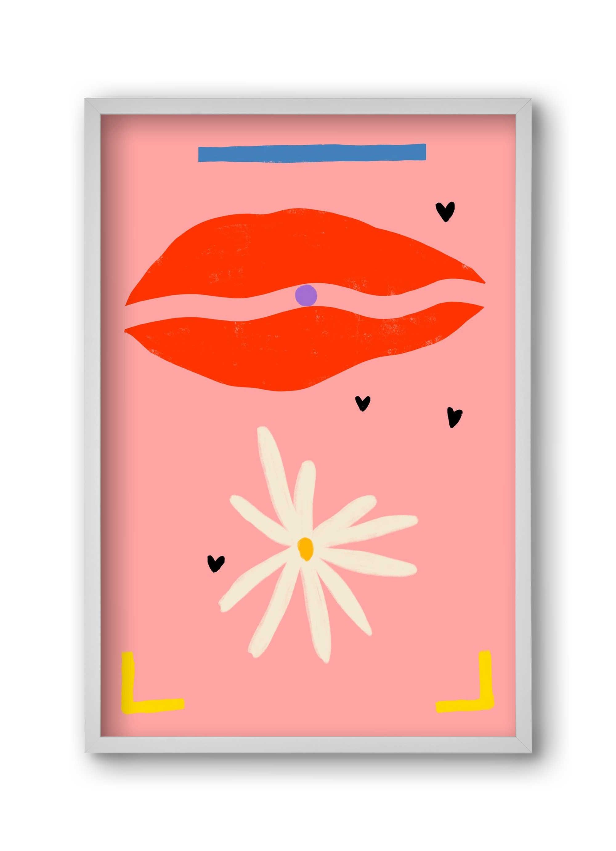 PEARL AND DAISY, 30x45 cm (30x45 cm), Fehér keret