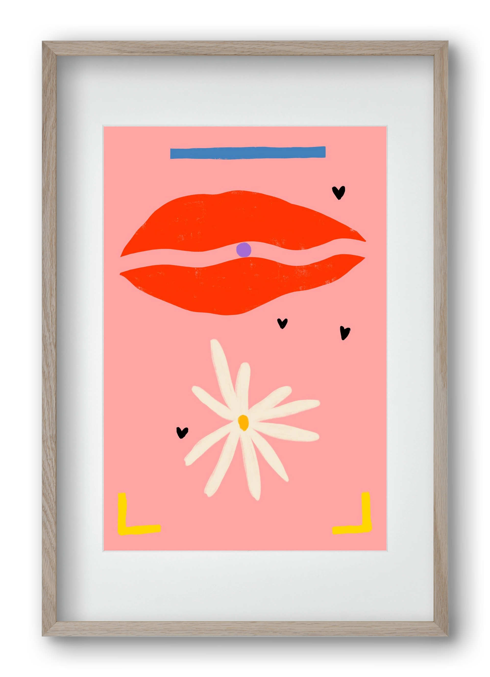 PEARL AND DAISY, 40x60 cm (30x45 cm), Tölgy keret, paszpartuval