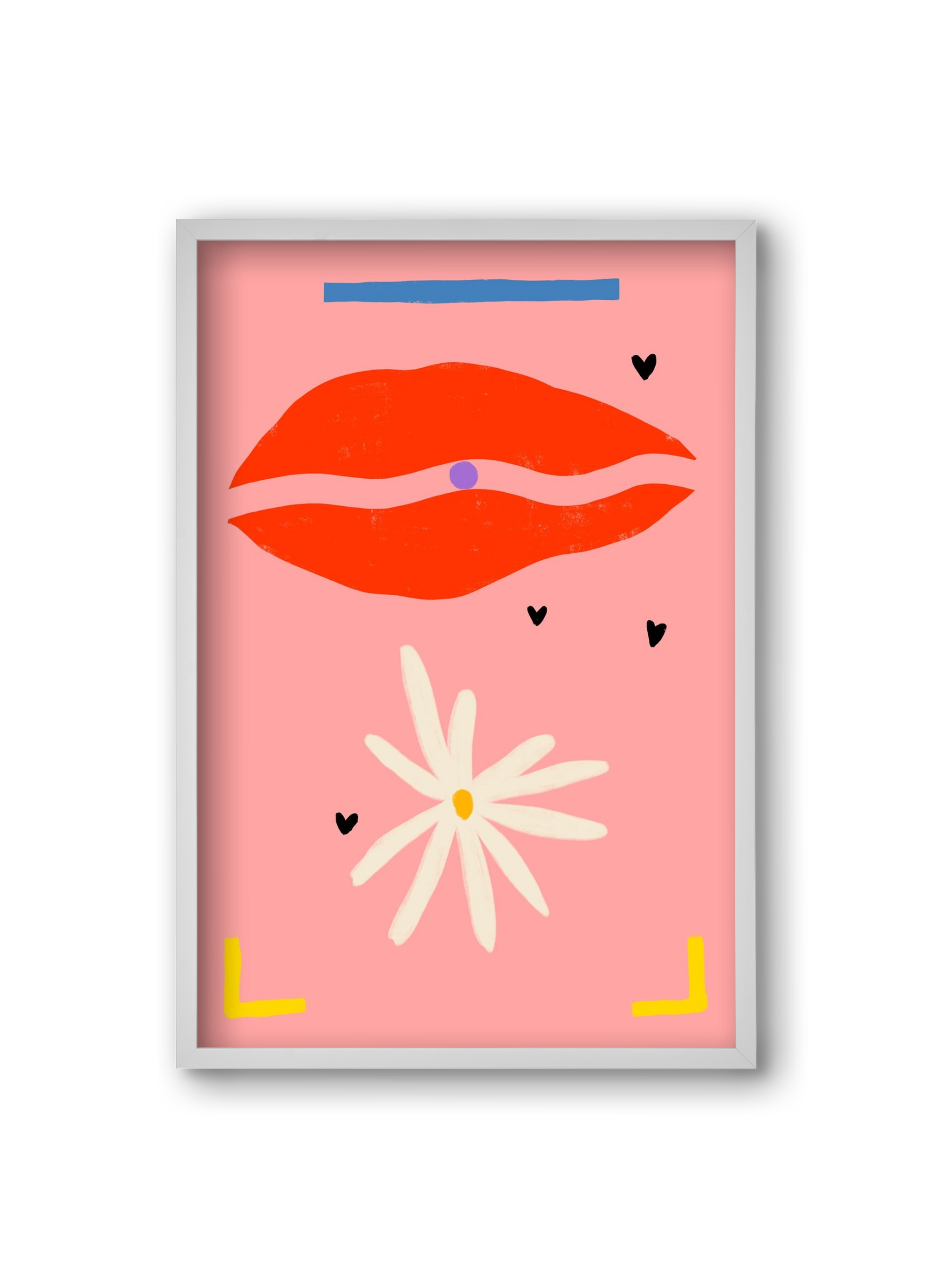 PEARL AND DAISY, 20x30 cm (20x30 cm), Fehér keret