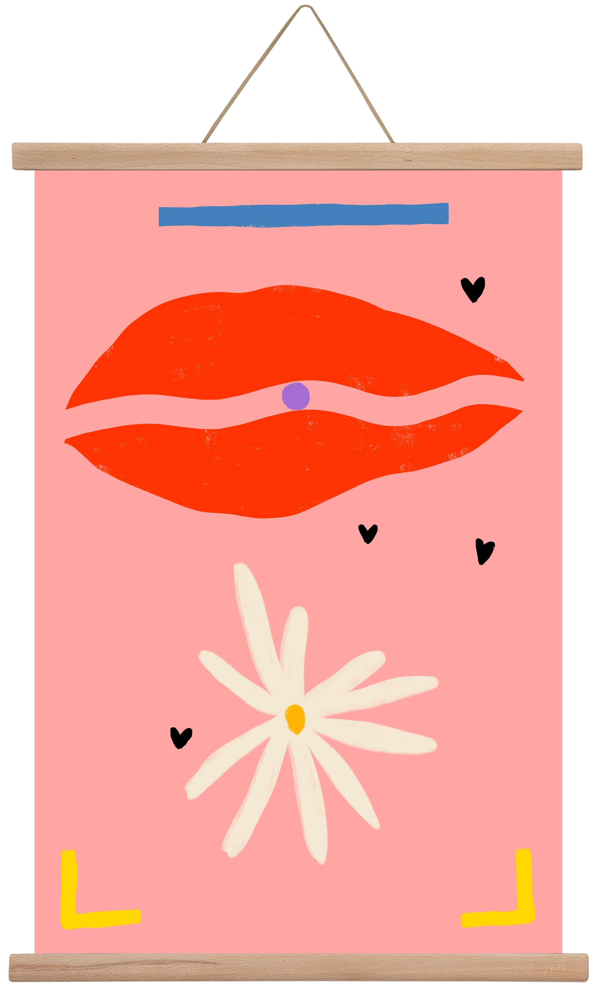 PEARL AND DAISY, 40x60 cm (40x60 cm), Tölgy akasztó