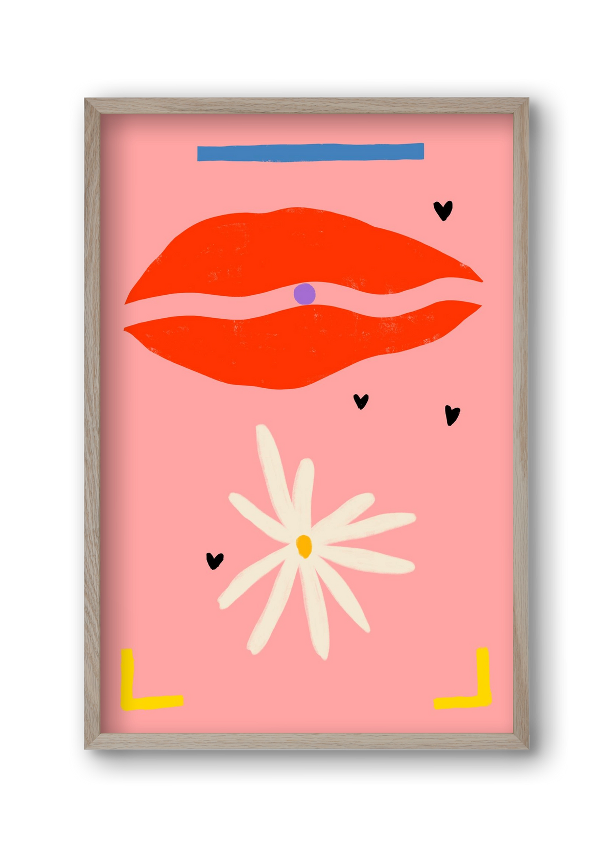 PEARL AND DAISY, 30x45 cm (30x45 cm), Tölgy keret