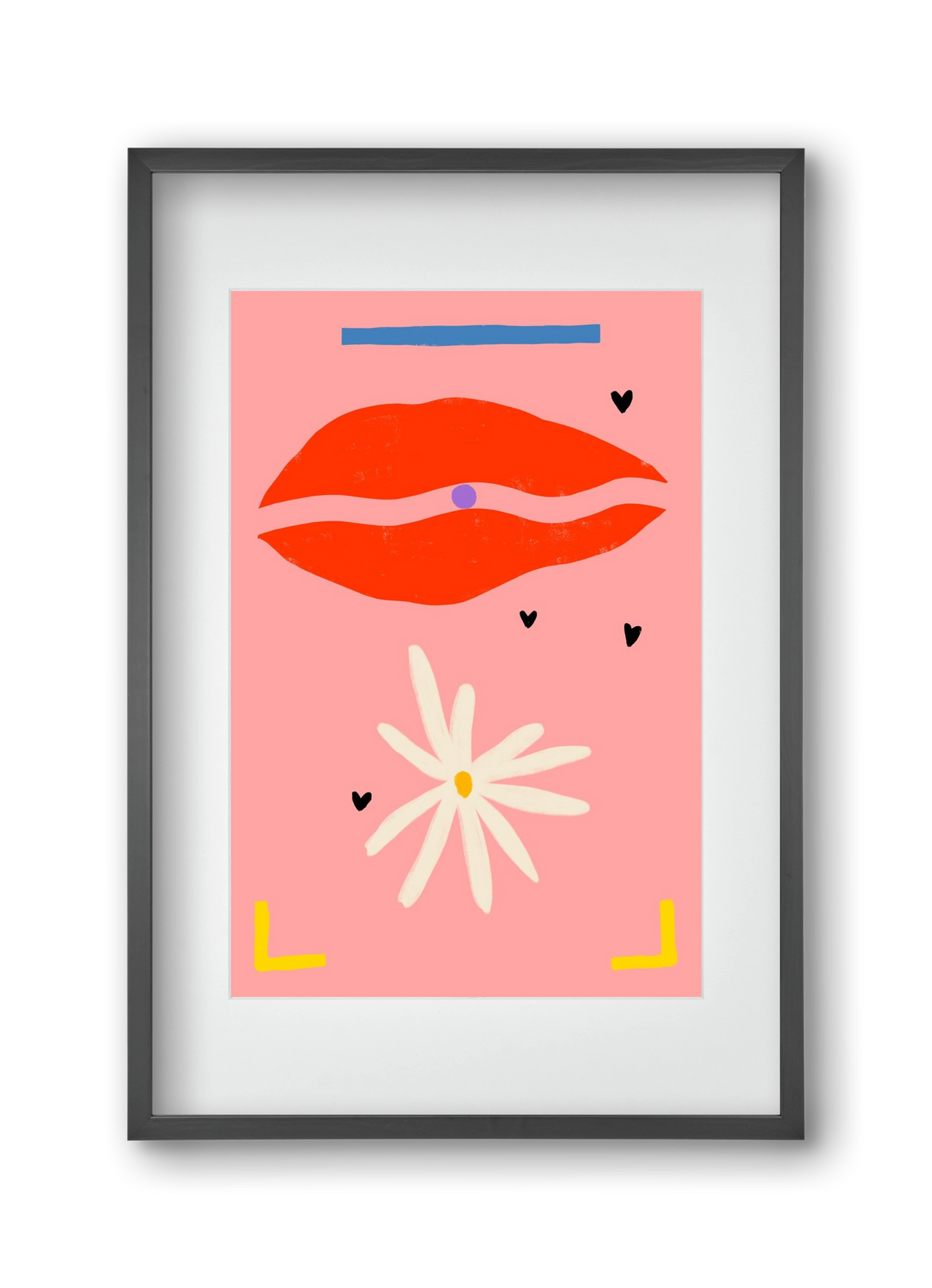 PEARL AND DAISY, 30x45 cm (20x30 cm), Fekete keret, paszpartuval