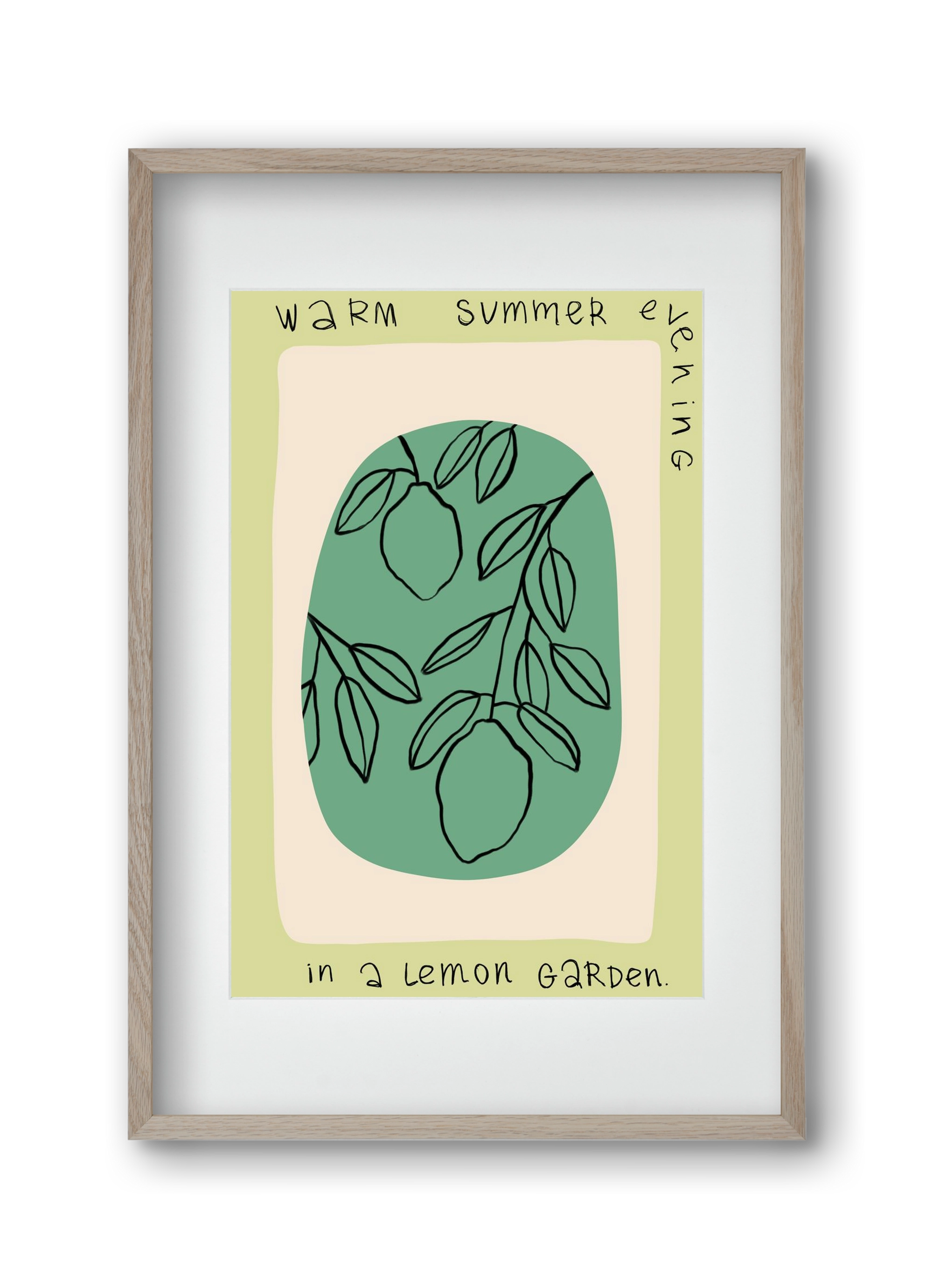 WARM SUMMER EVENING IN A LEMON GARDEN, 30x45 cm (20x30 cm), Tölgy keret, paszpartuval