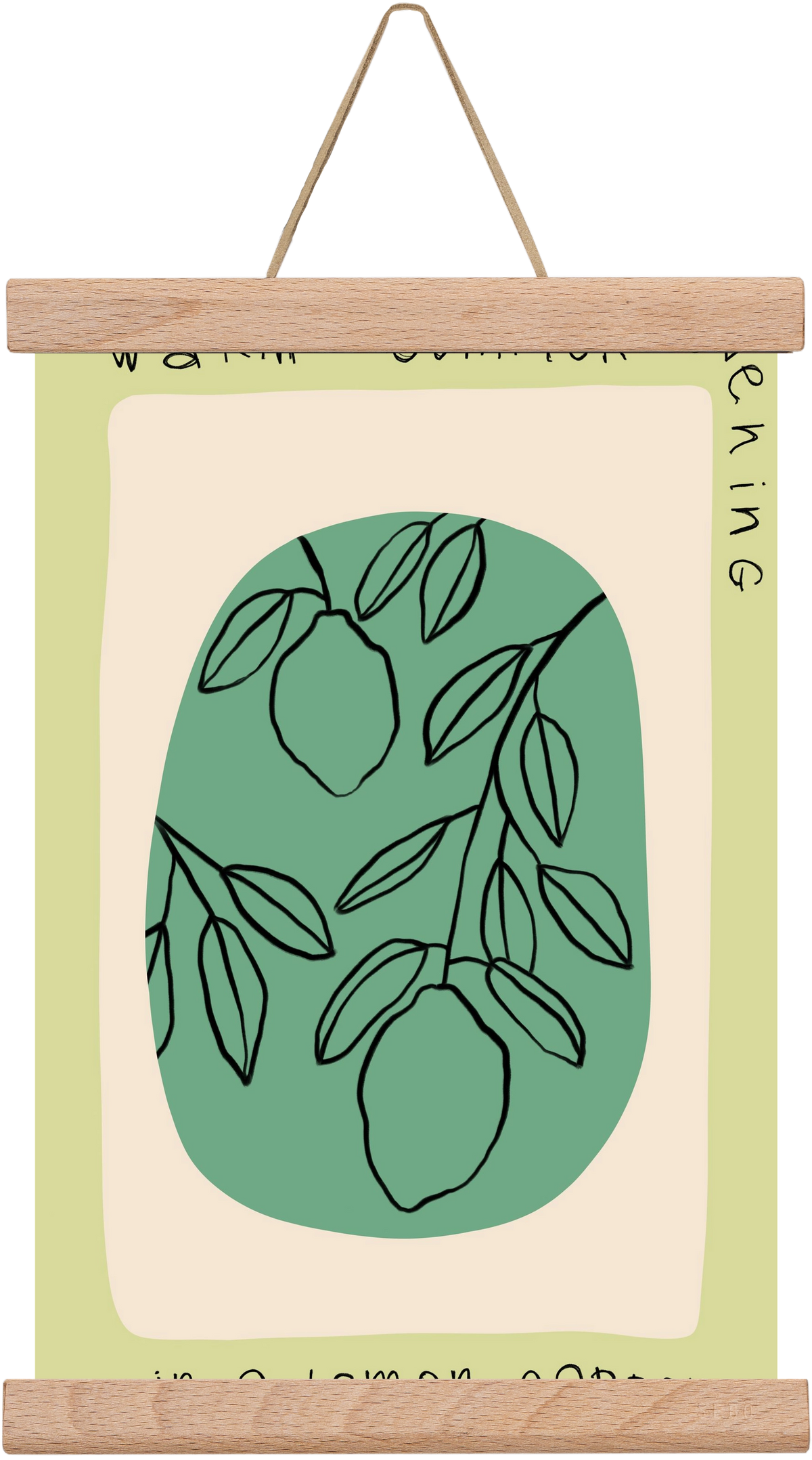 WARM SUMMER EVENING IN A LEMON GARDEN, 20x30 cm (20x30 cm), Tölgy akasztó