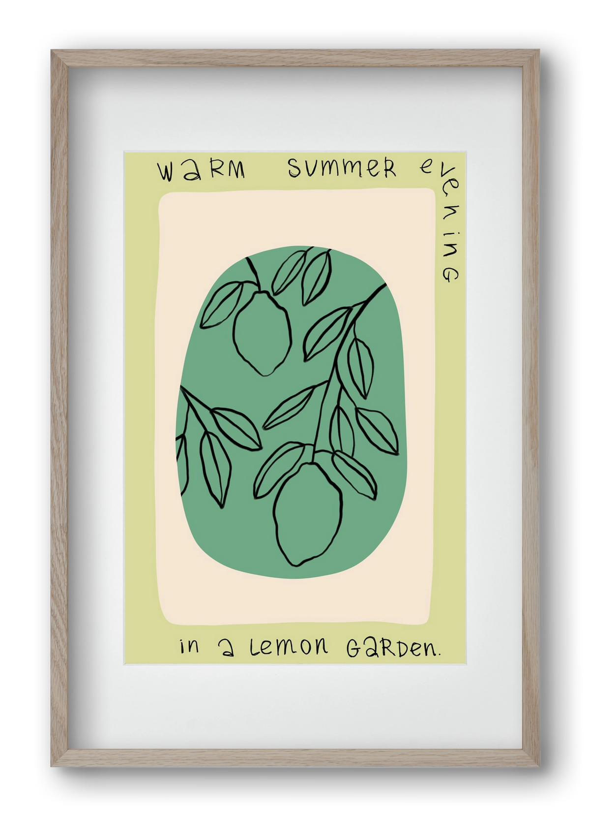 WARM SUMMER EVENING IN A LEMON GARDEN, 40x60 cm (30x45 cm), Tölgy keret, paszpartuval