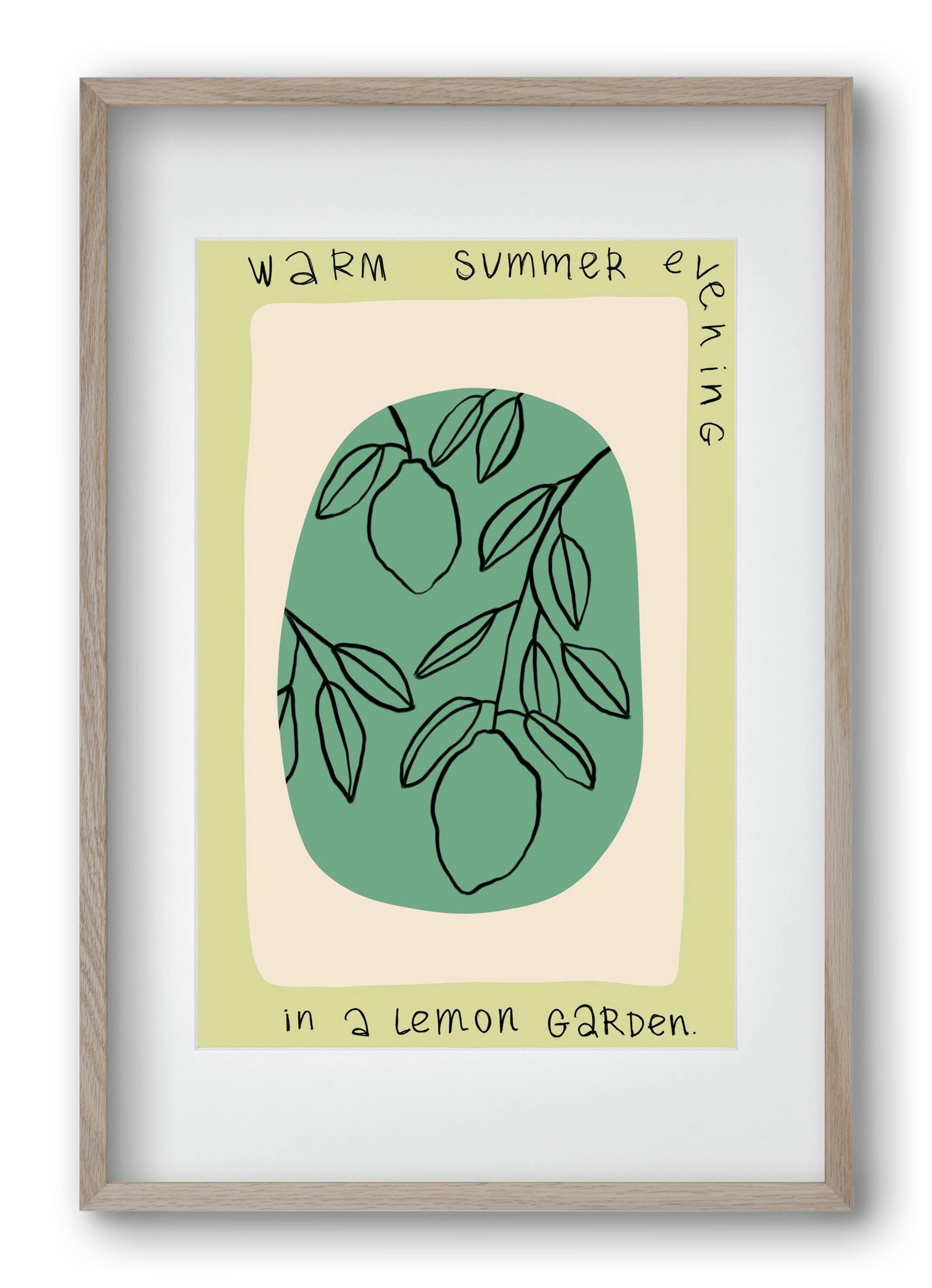 WARM SUMMER EVENING IN A LEMON GARDEN, 40x60 cm (30x45 cm), Tölgy keret, paszpartuval