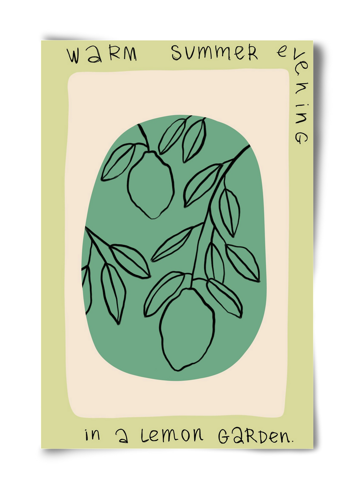 WARM SUMMER EVENING IN A LEMON GARDEN, 40x60 cm, Keret nélkül