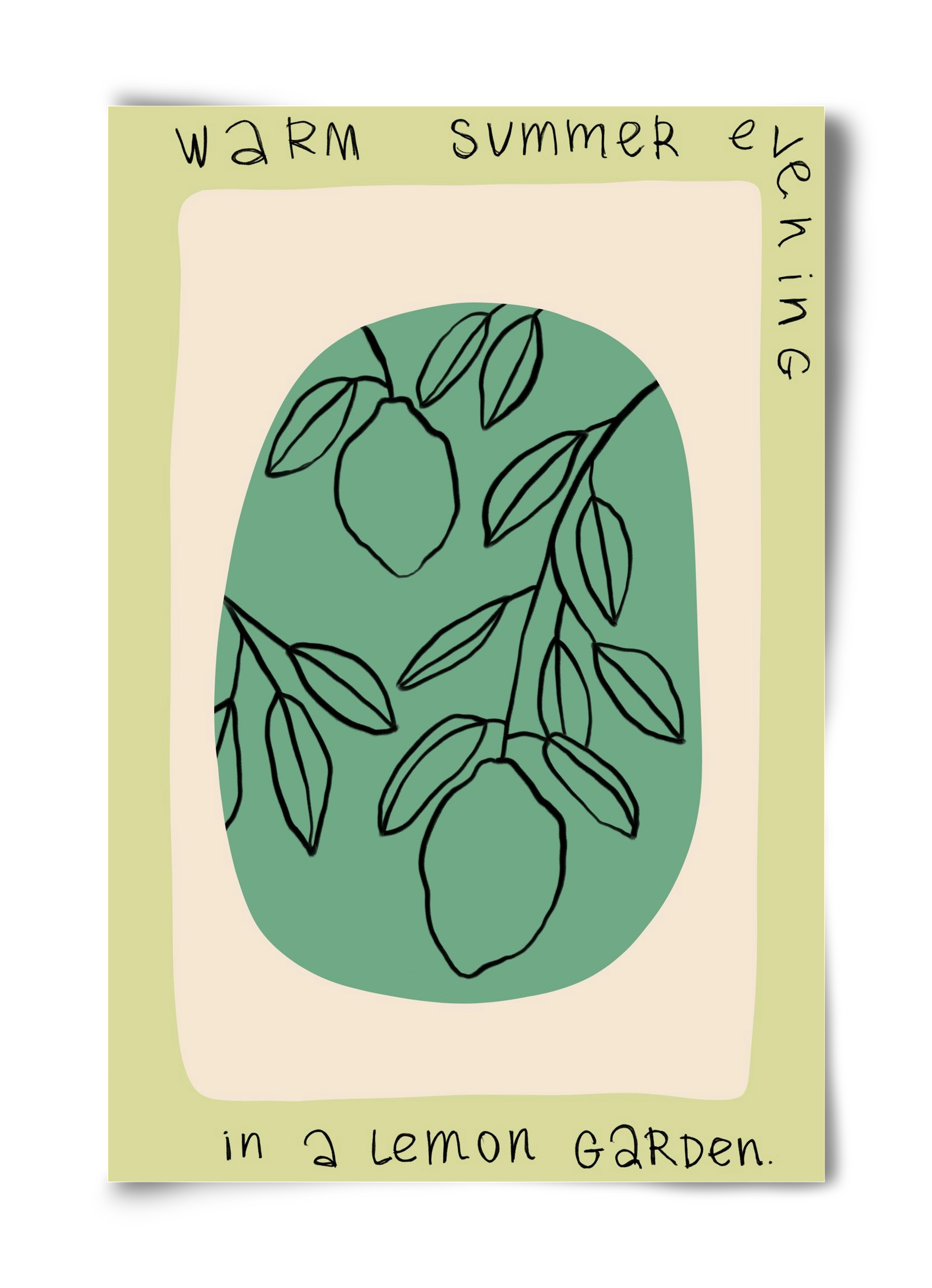 WARM SUMMER EVENING IN A LEMON GARDEN, 40x60 cm, Keret nélkül