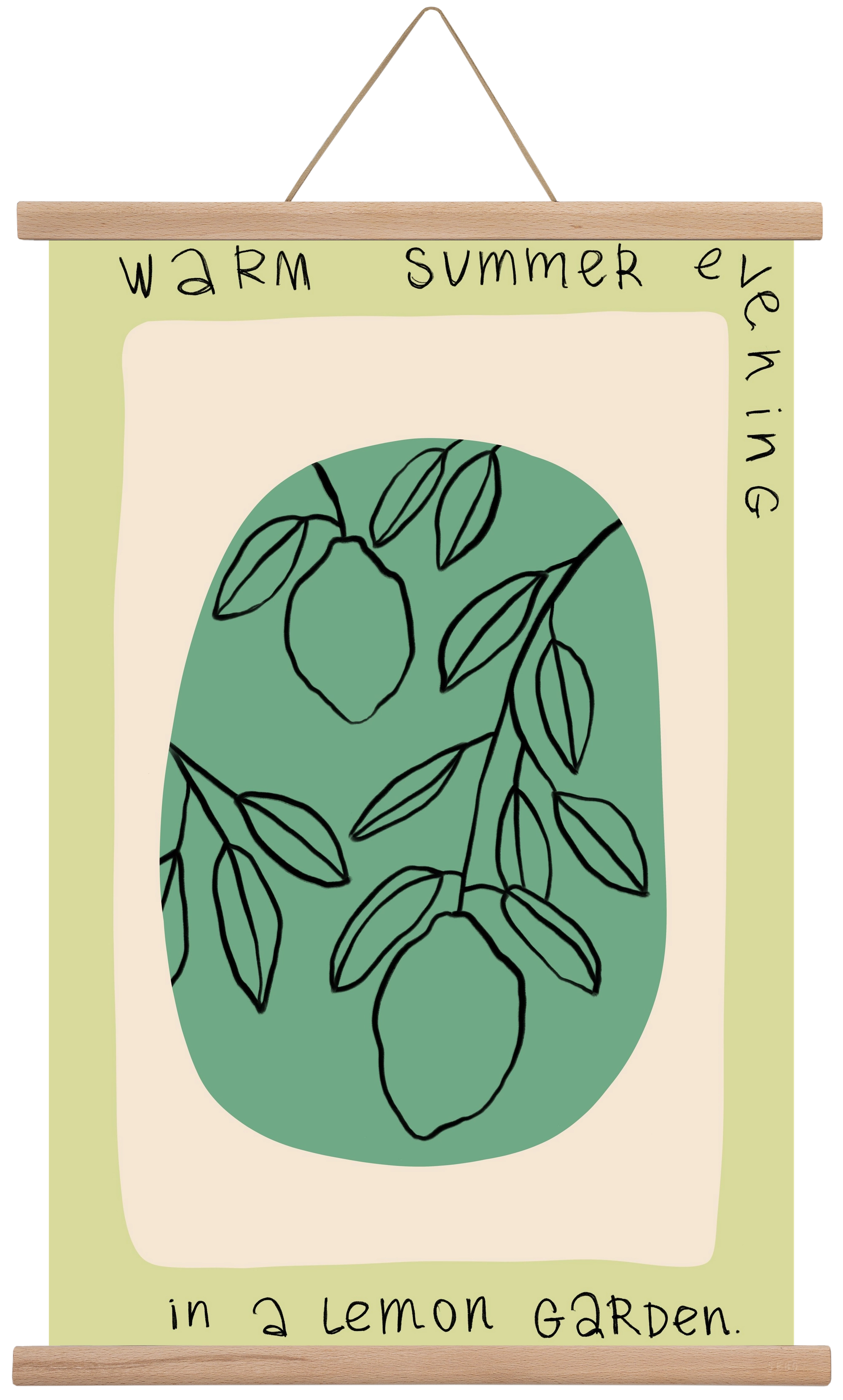 WARM SUMMER EVENING IN A LEMON GARDEN, 40x60 cm (40x60 cm), Tölgy akasztó
