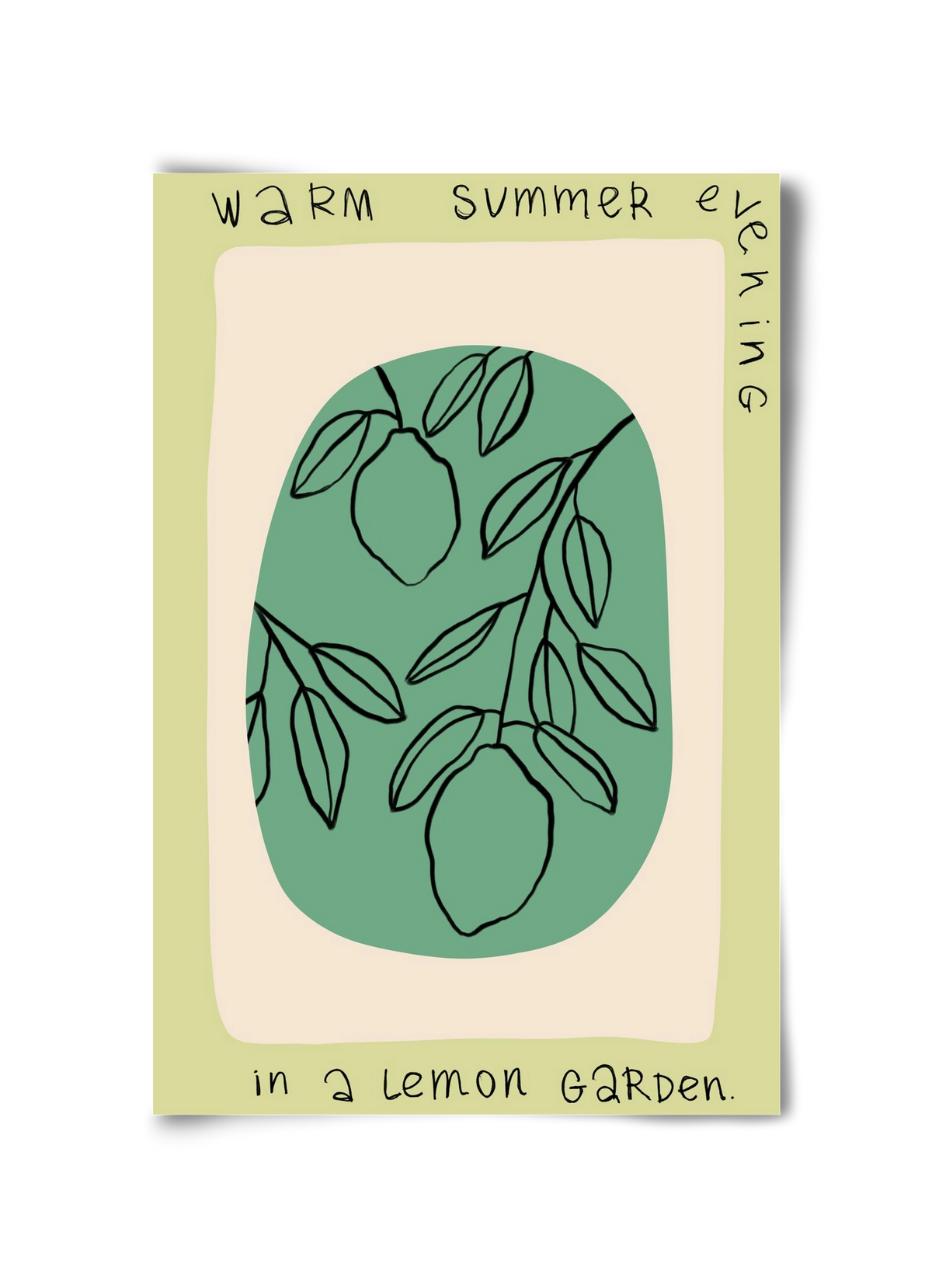 WARM SUMMER EVENING IN A LEMON GARDEN, 30x45 cm, Keret nélkül