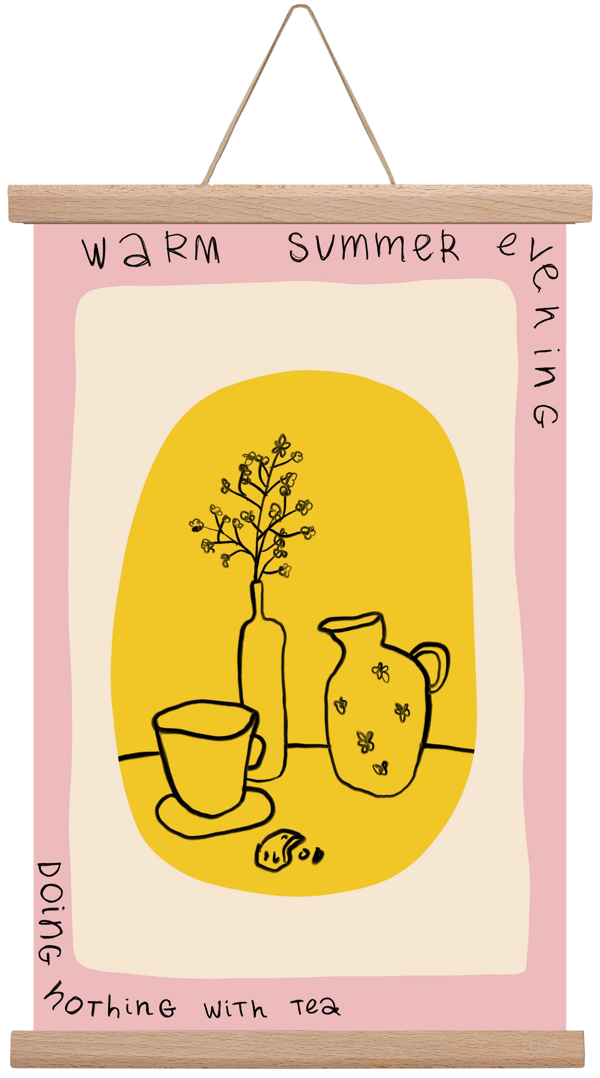 DOING NOTHING, 30x45 cm (30x45 cm), Tölgy akasztó