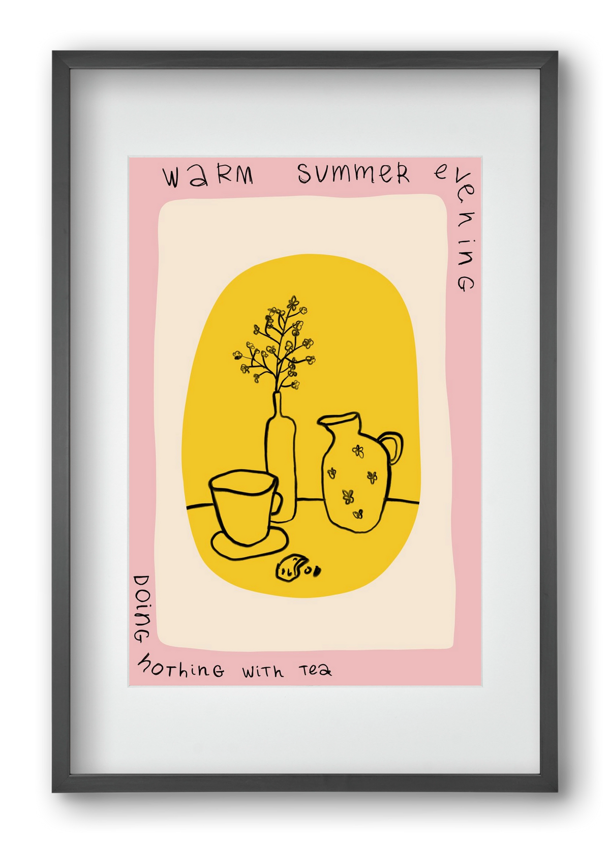 DOING NOTHING, 40x60 cm (30x45 cm), Fekete keret, paszpartuval