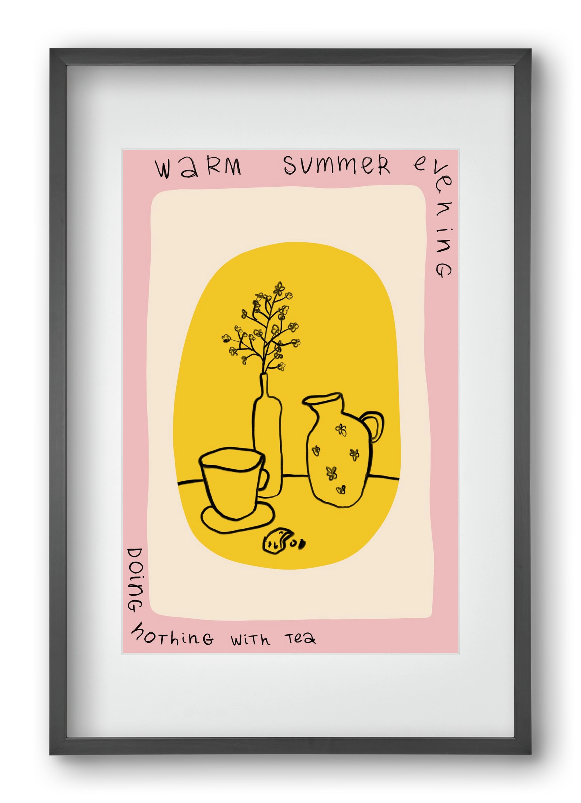 DOING NOTHING, 40x60 cm (30x45 cm), Fekete keret, paszpartuval