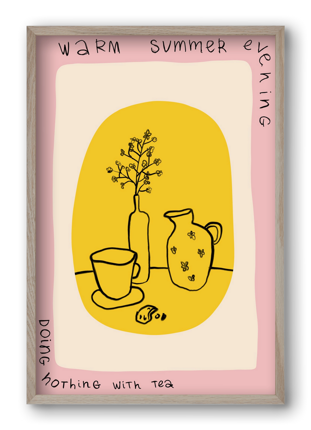 DOING NOTHING, 40x60 cm (40x60 cm), Tölgy keret