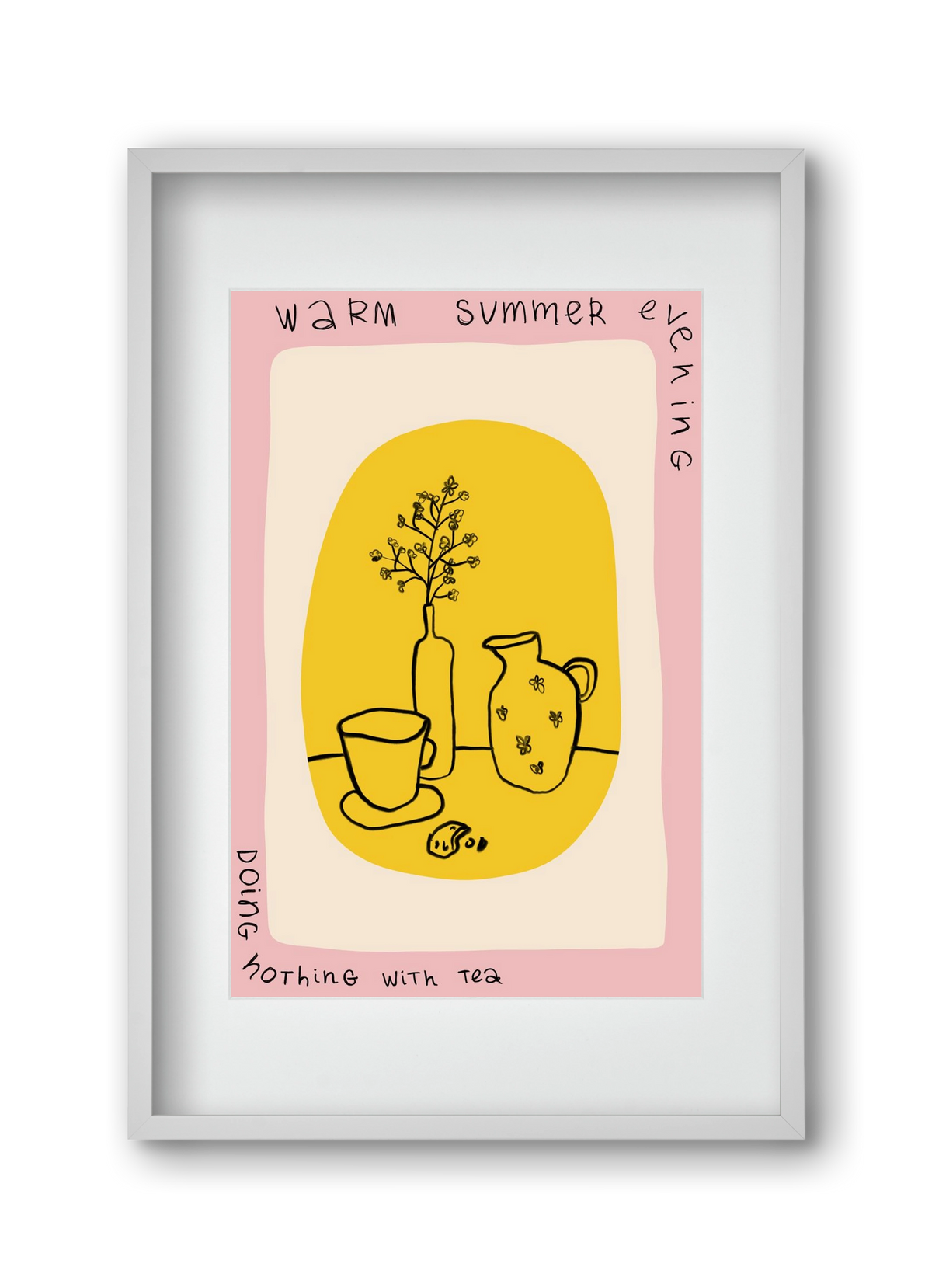 DOING NOTHING, 30x45 cm (20x30 cm), Fehér keret, paszpartuval