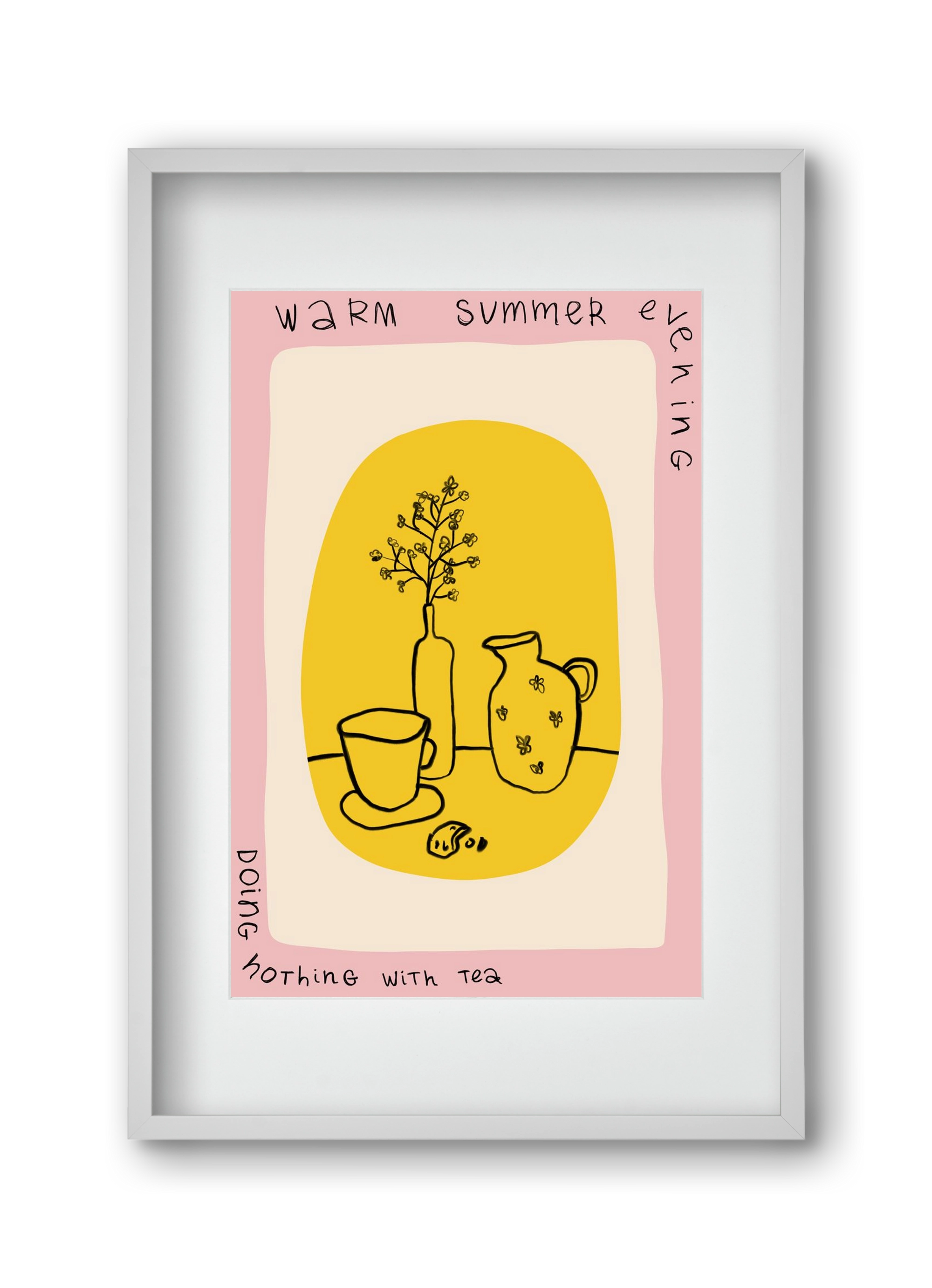 DOING NOTHING, 30x45 cm (20x30 cm), Fehér keret, paszpartuval