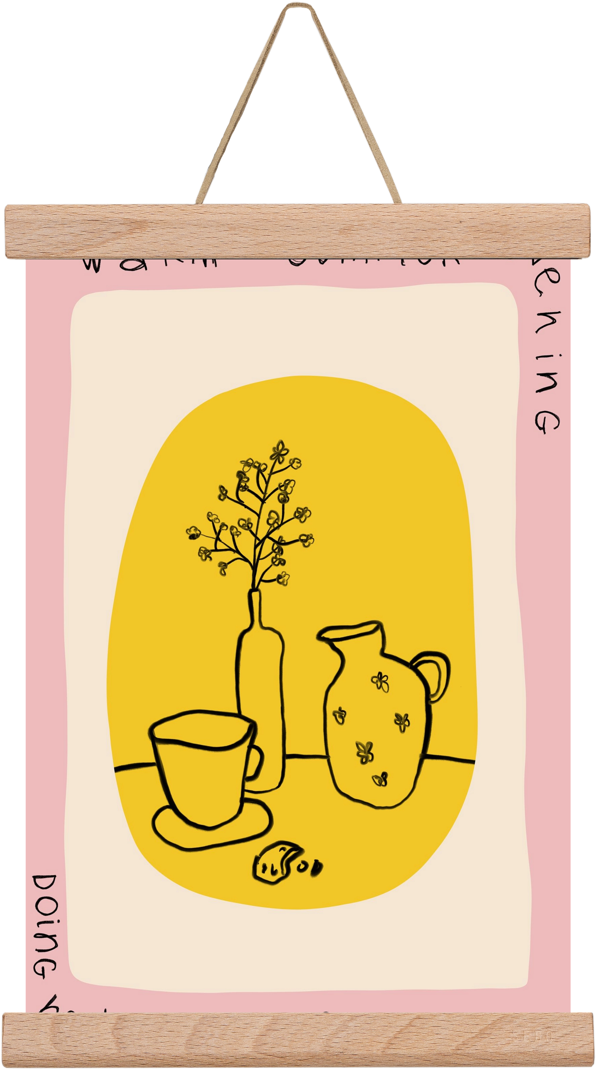 DOING NOTHING, 20x30 cm (20x30 cm), Tölgy akasztó