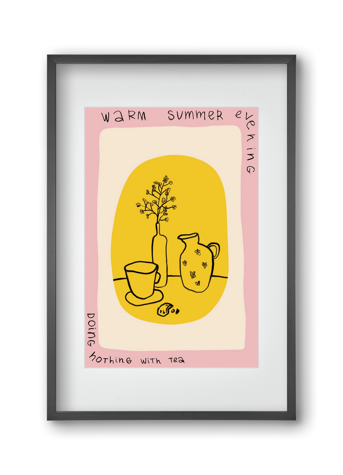 DOING NOTHING, 30x45 cm (20x30 cm), Fekete keret, paszpartuval