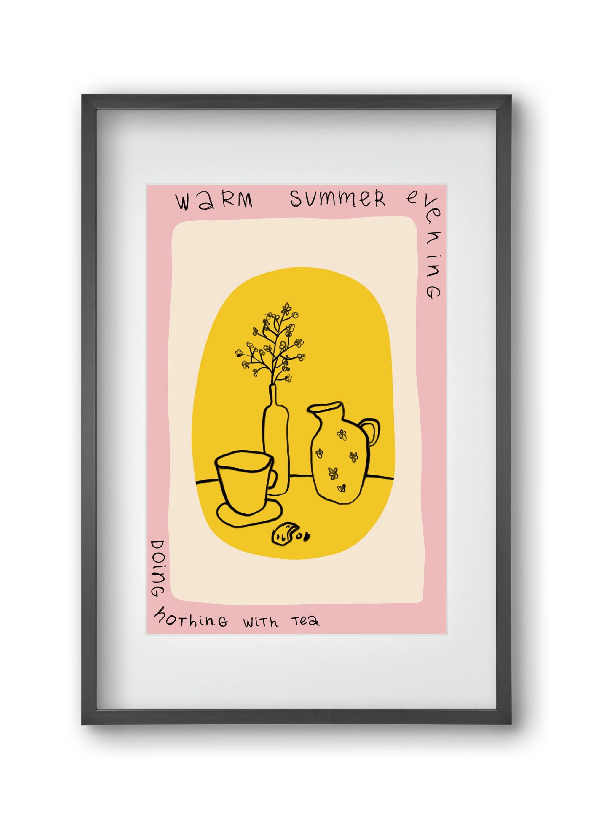 DOING NOTHING, 30x45 cm (20x30 cm), Fekete keret, paszpartuval