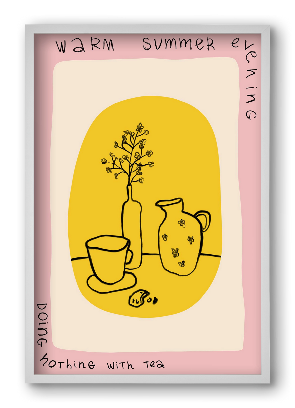 DOING NOTHING, 40x60 cm (40x60 cm), Fehér keret