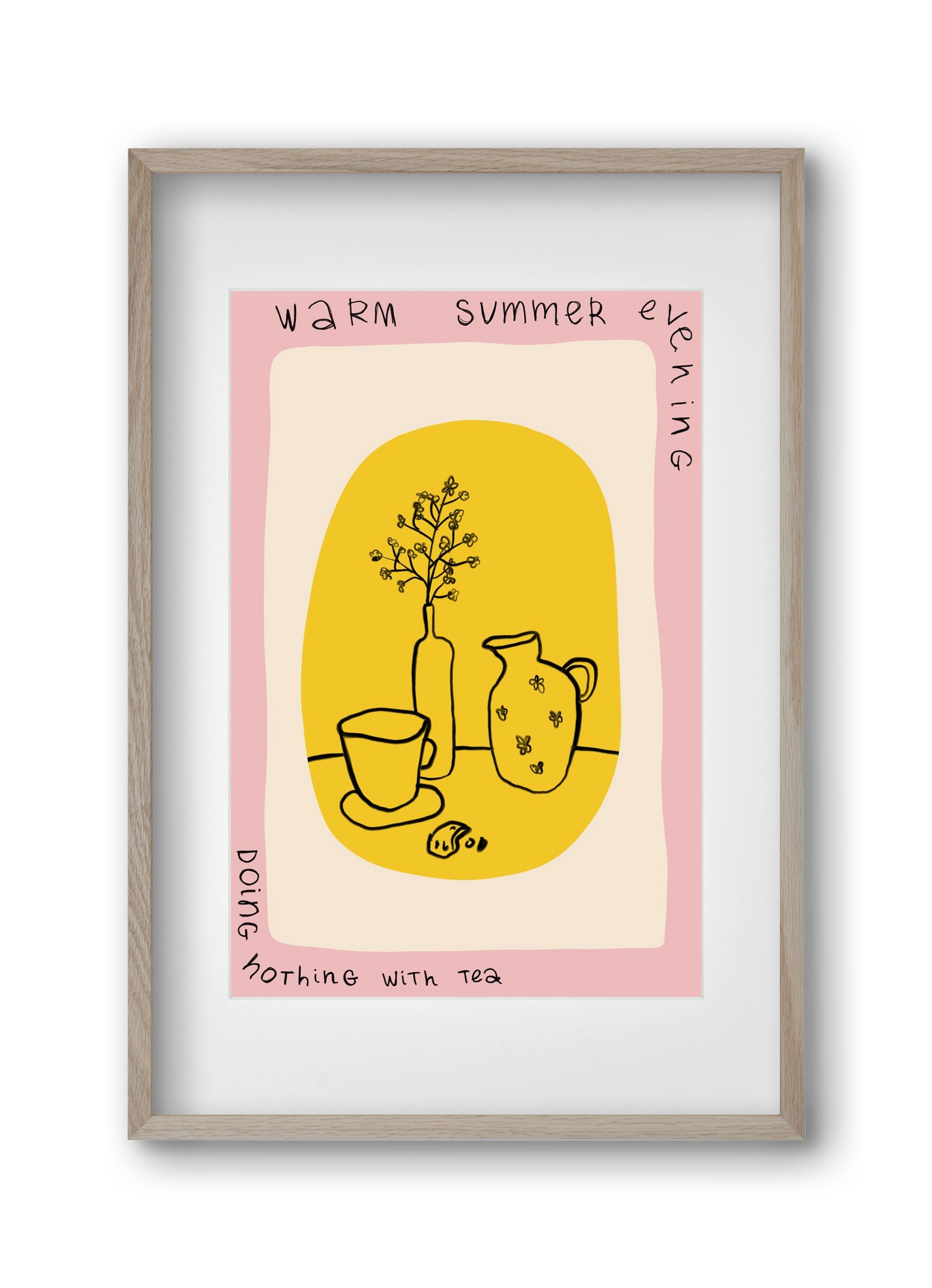 DOING NOTHING, 30x45 cm (20x30 cm), Tölgy keret, paszpartuval