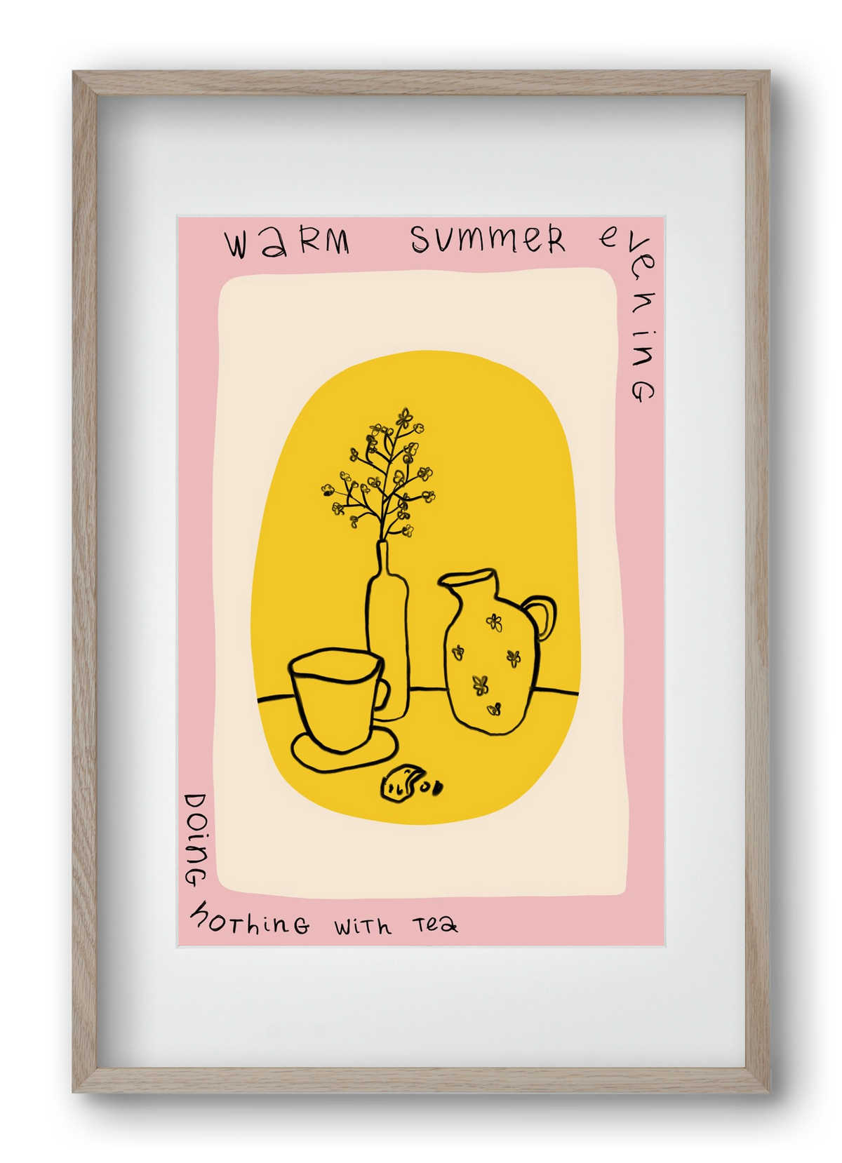 DOING NOTHING, 40x60 cm (30x45 cm), Tölgy keret, paszpartuval