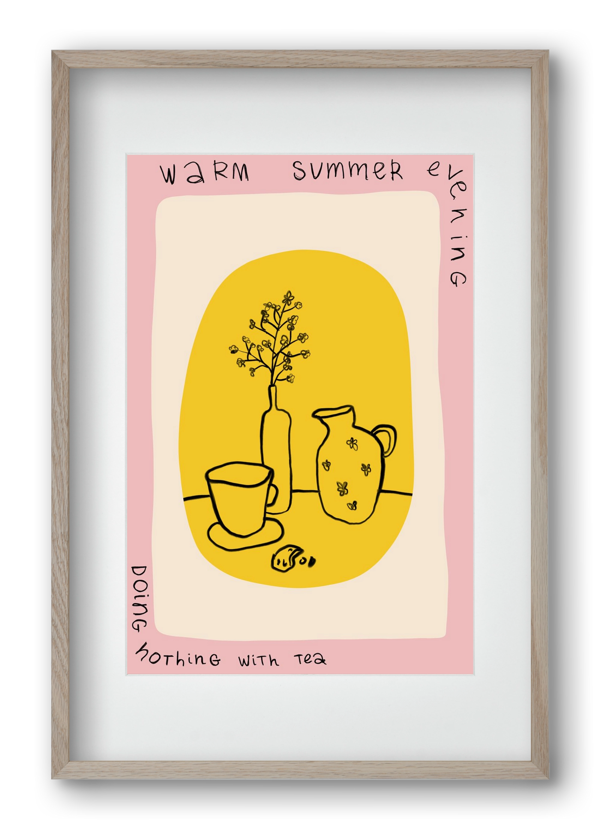 DOING NOTHING, 40x60 cm (30x45 cm), Tölgy keret, paszpartuval