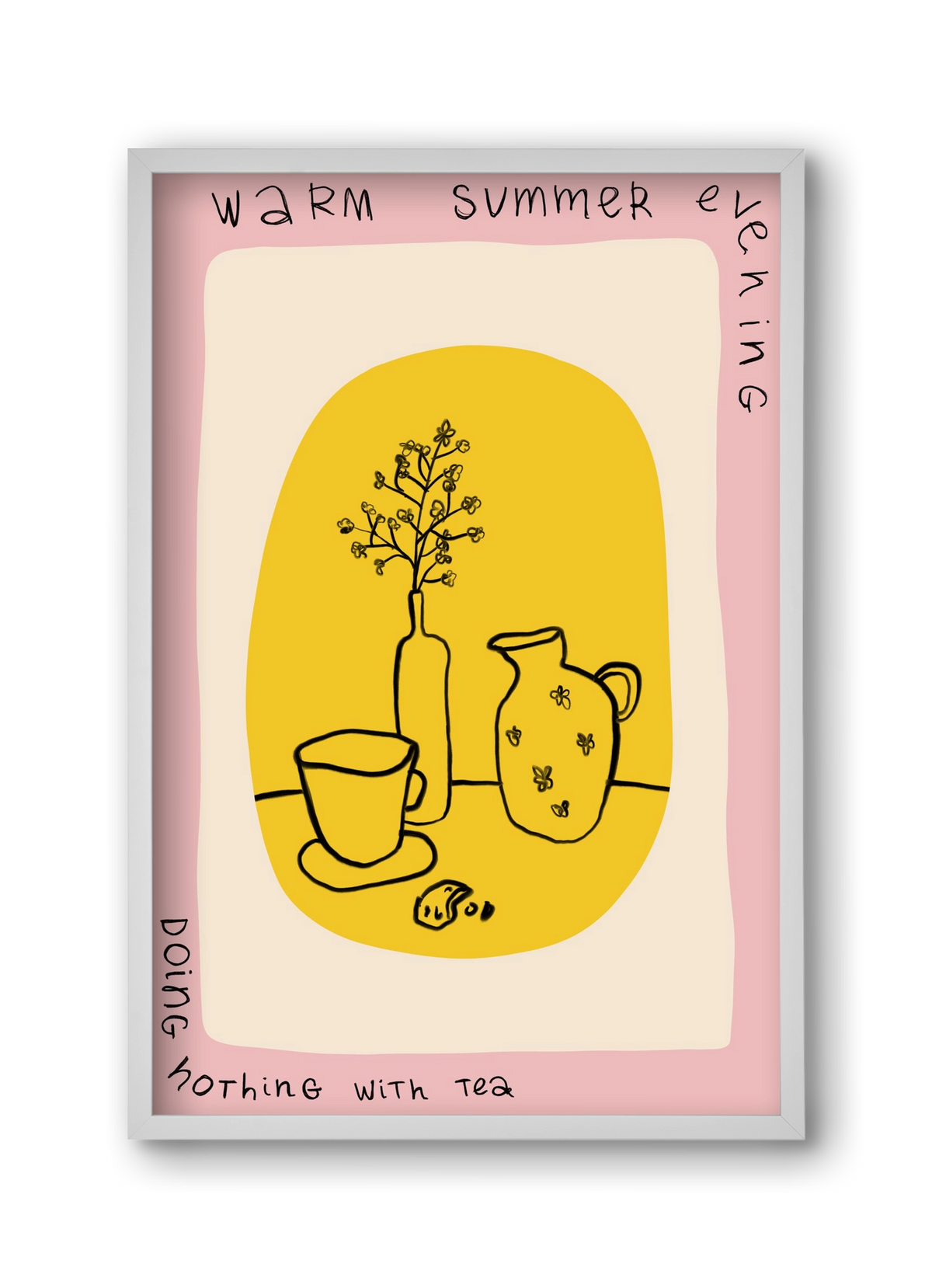 DOING NOTHING, 30x45 cm (30x45 cm), Fehér keret