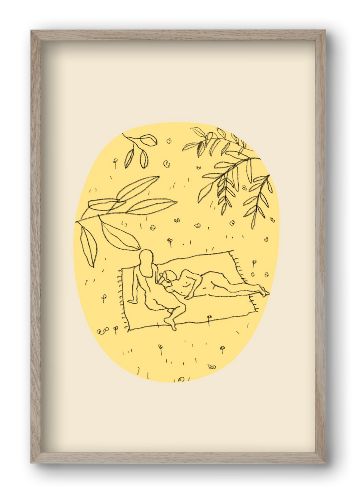 Calm spring, 40x60 cm (40x60 cm), Tölgy keret