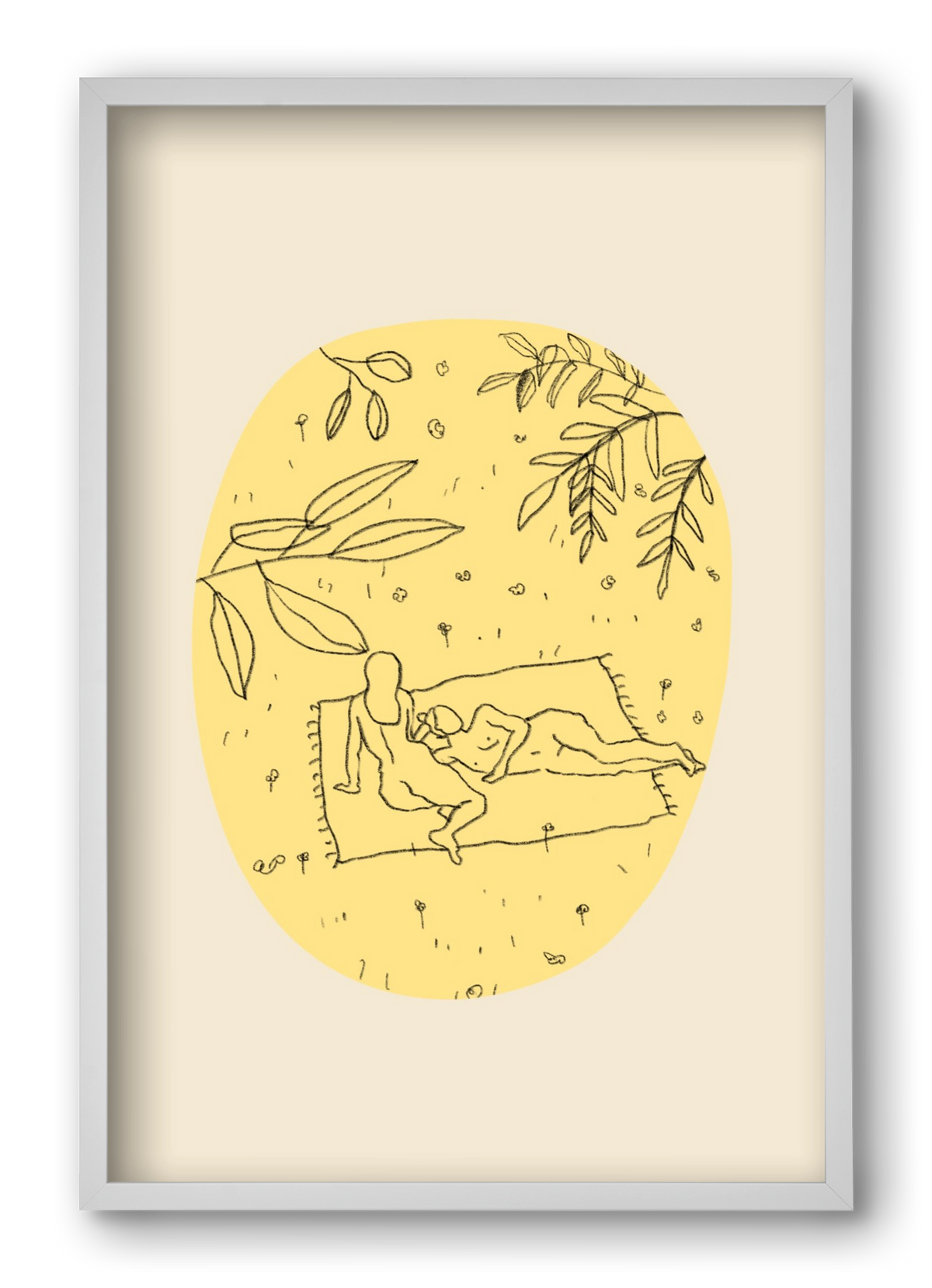 Calm spring, 40x60 cm (40x60 cm), Fehér keret