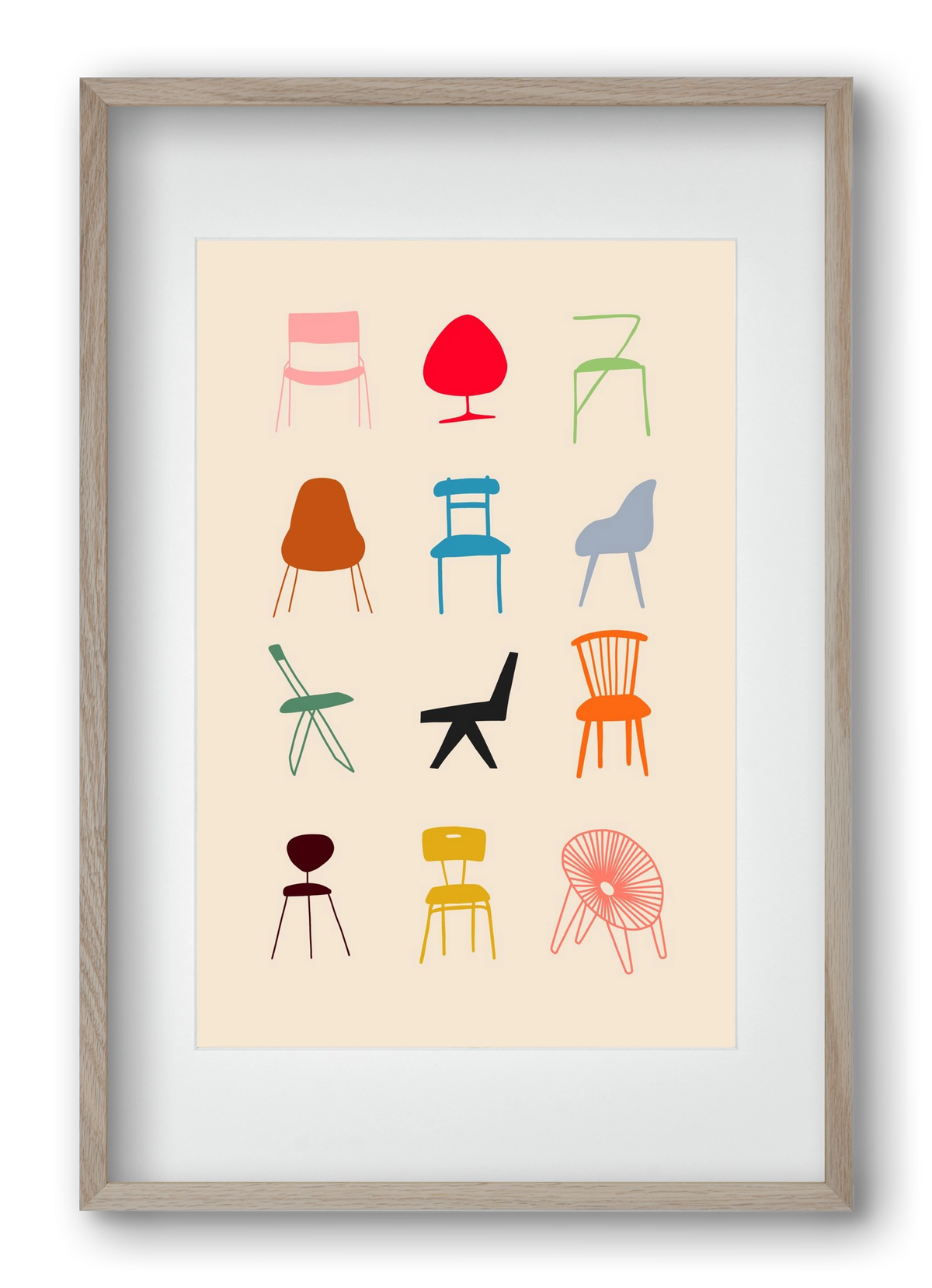 Have a Seat, 40x60 cm (30x45 cm), Tölgy keret, paszpartuval